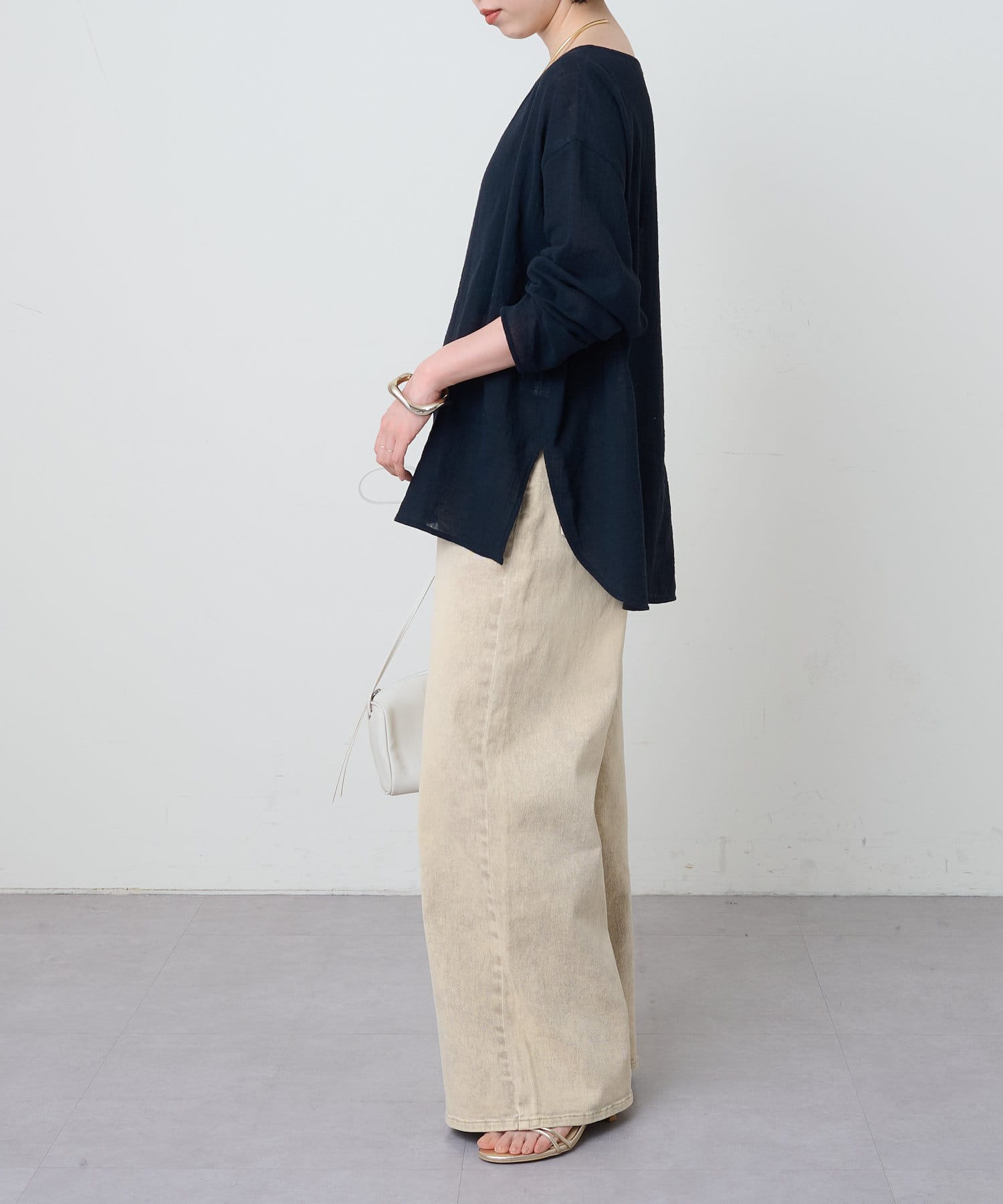 Omekashi(オメカシ) リネンガーゼTブラウス