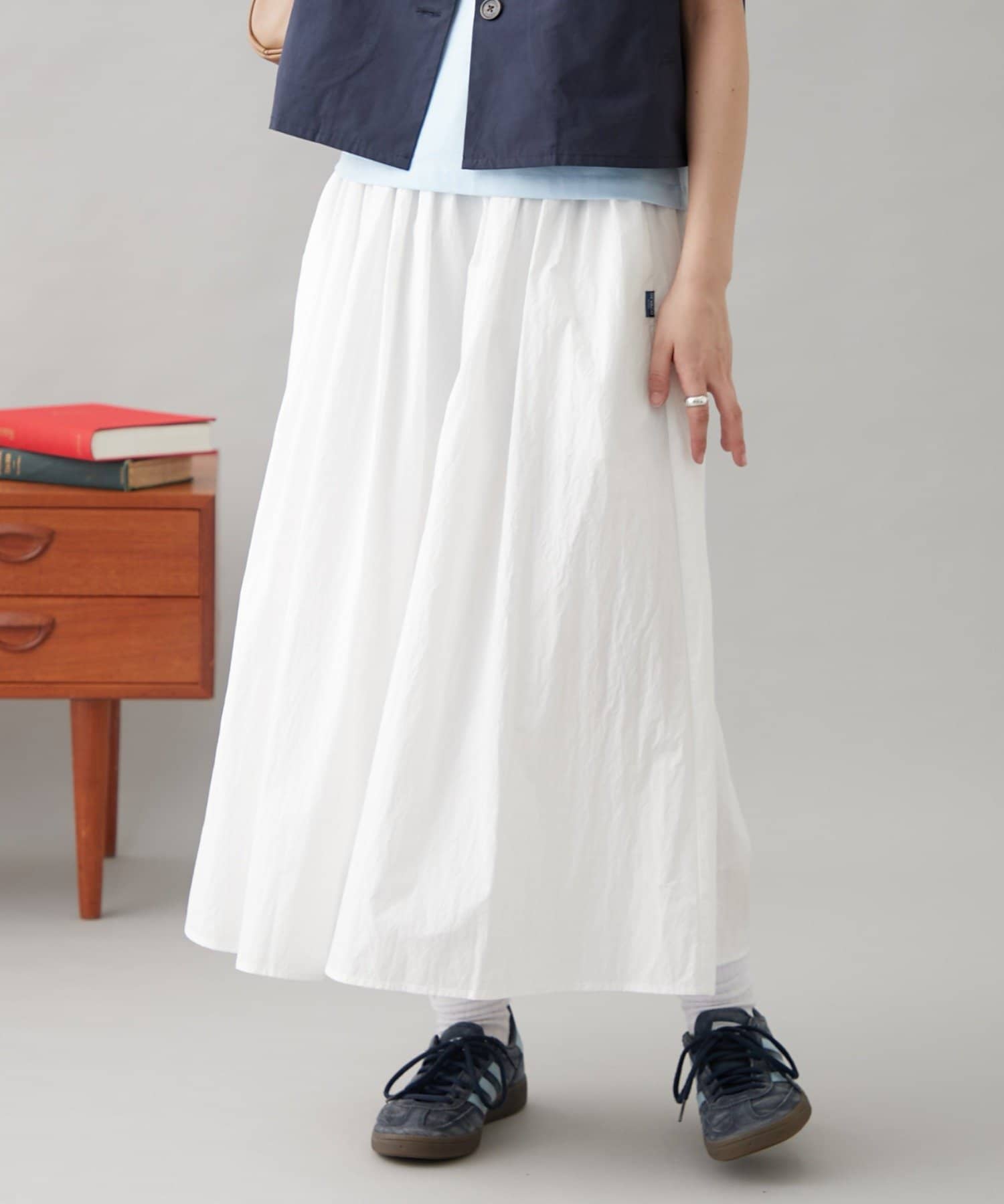 CIAOPANICネイビー チェック柄 ロングスカート チャオパニックタグ無しサンプル品チェック柄ネイビーシフォン