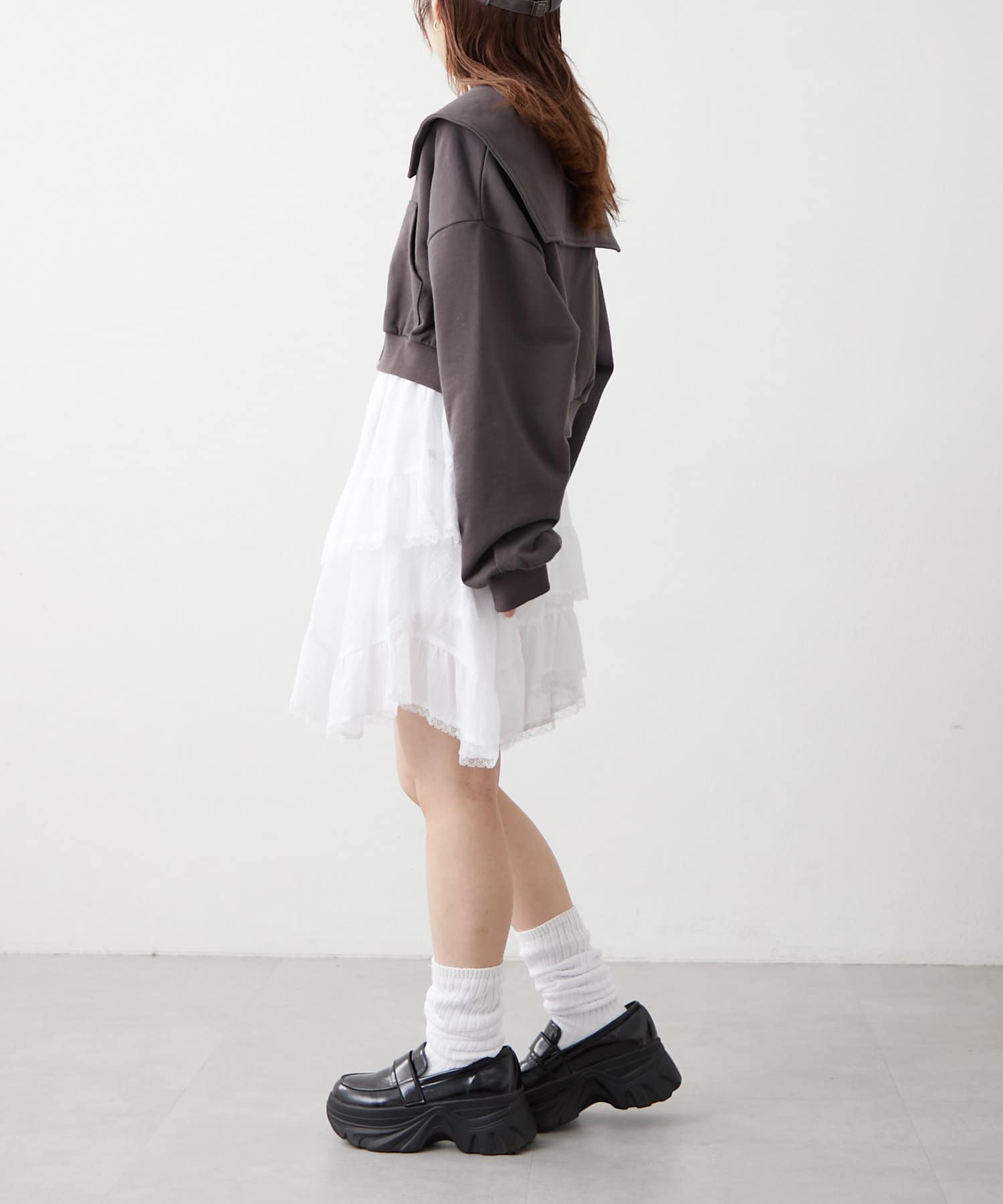 OUTLET(アウトレット) 【w closet】セーラー衿Wジップスウェット