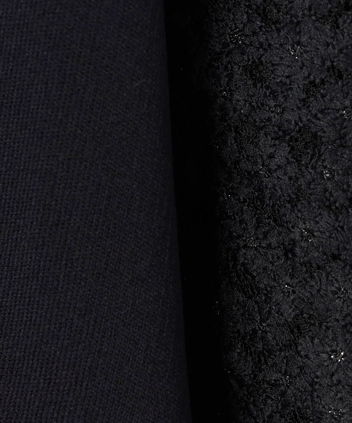 NOLLEY'S(ノーリーズ) 《手洗い可能》袖フラワー刺繍生地Vネックカーディガン