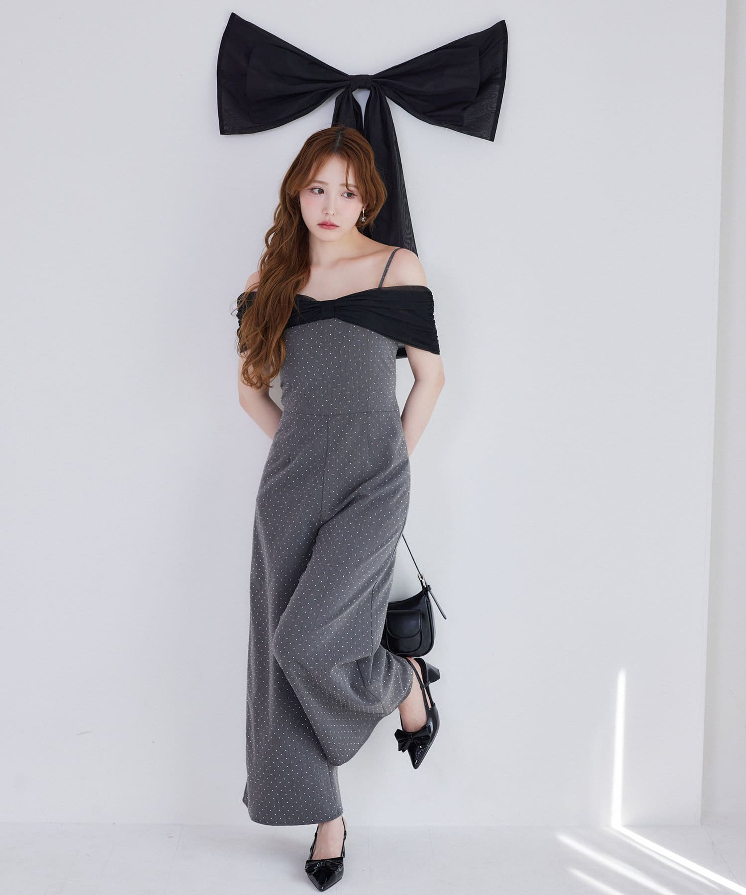 ナイスクラップ　【Black collection】リボンロンパース　ダーリッチ one after another NICE CLAUP｜【Black collection】リボン