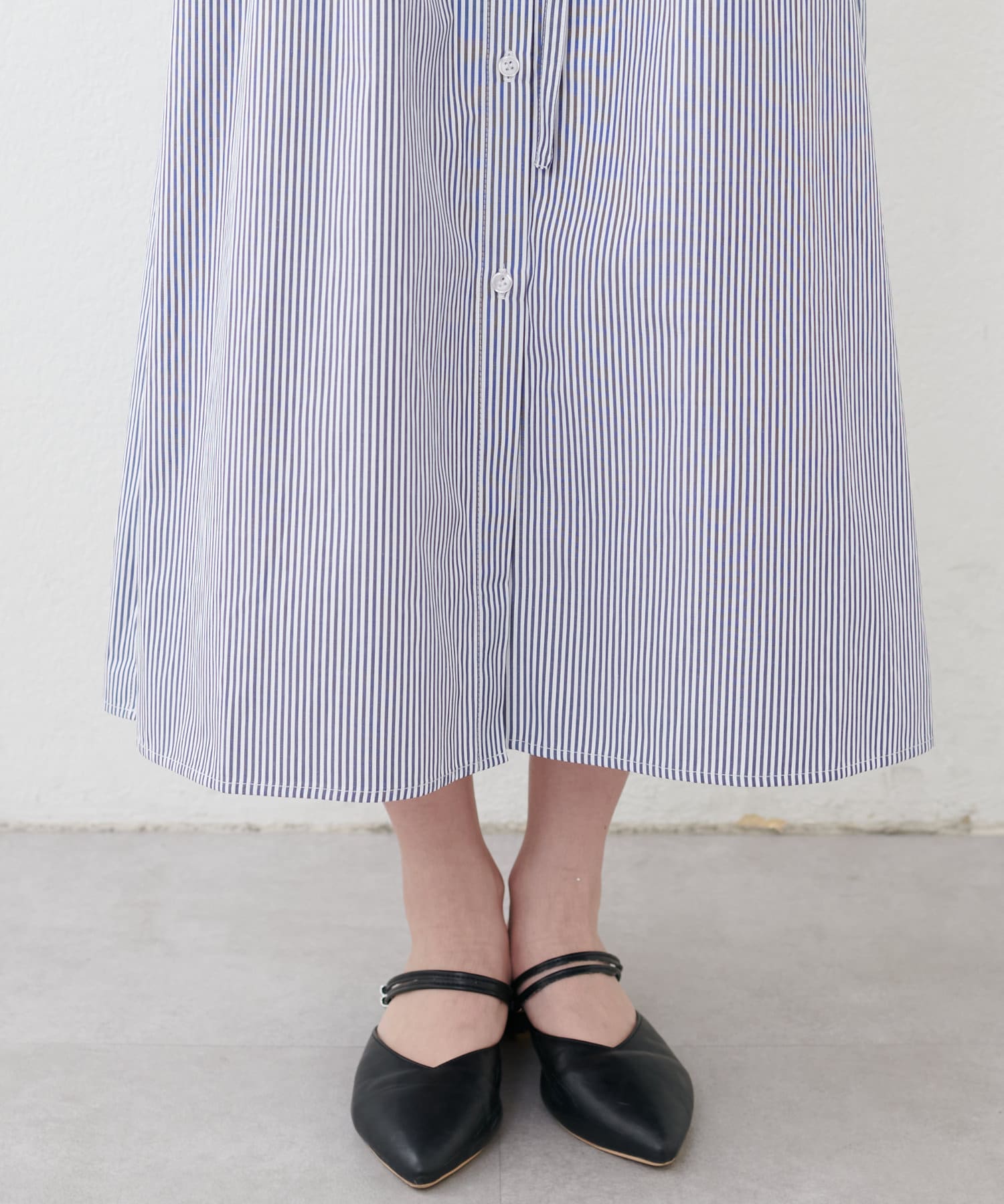 NICE CLAUP / OLIVE des OLIVE OUTLET(ナイスクラップ  / オリーブ デ オリーブ アウトレット) 【natural couture】カラーストライプシャツワンピース