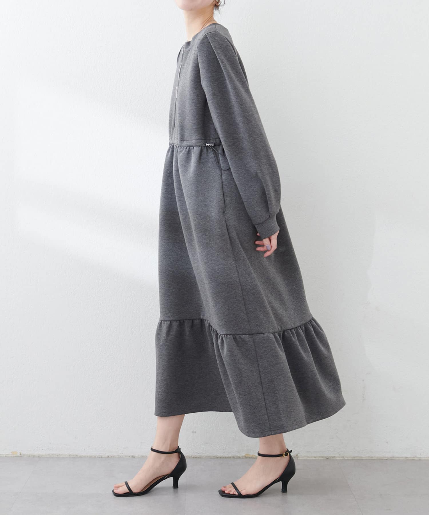 NICE CLAUP / OLIVE des OLIVE OUTLET(ナイスクラップ  / オリーブ デ オリーブ アウトレット) 【natural couture】ダンボールニットティアードワンピース