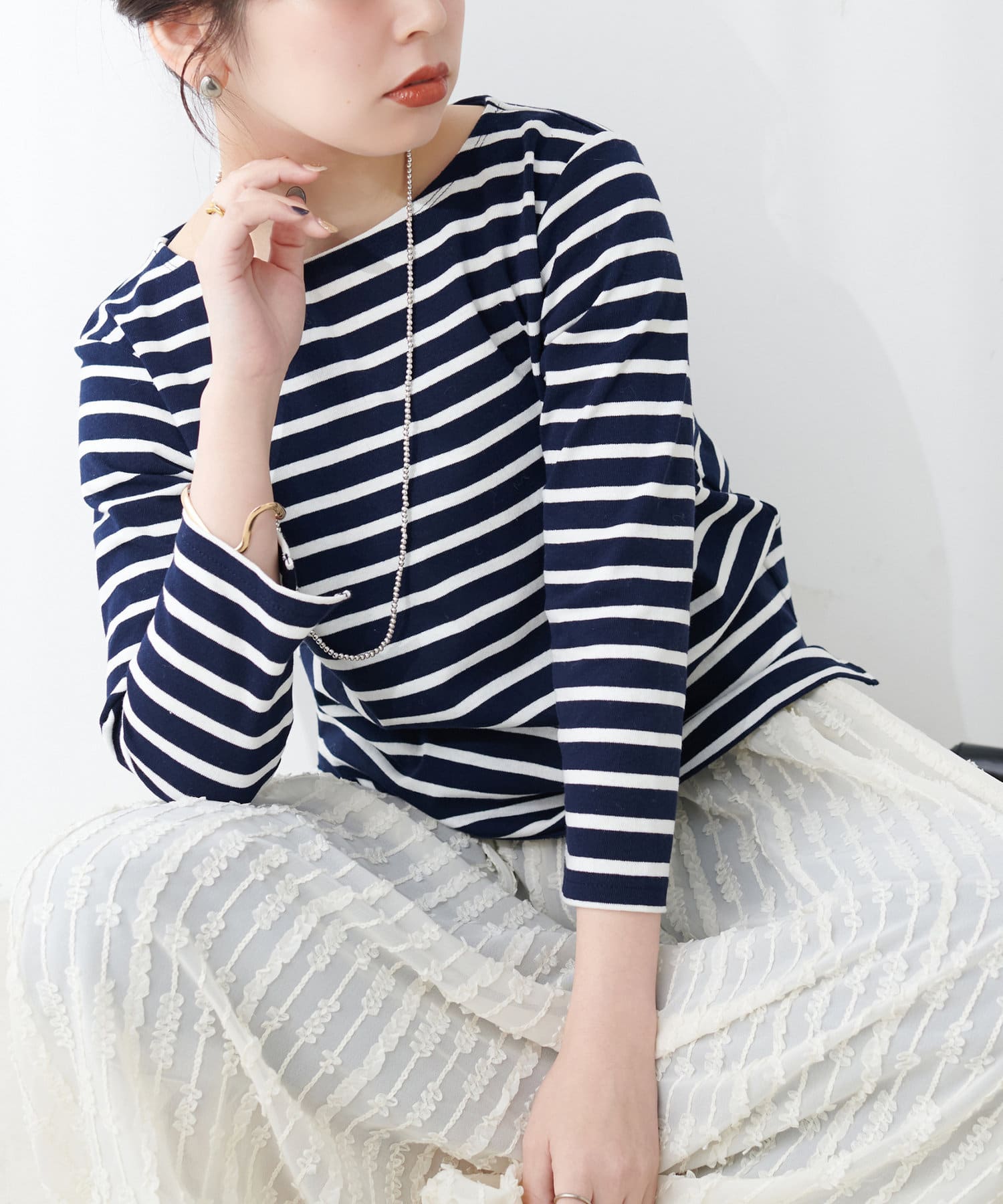 NICE CLAUP / OLIVE des OLIVE OUTLET(ナイスクラップ  / オリーブ デ オリーブ アウトレット) 【natural couture】便利なベーシックボーダーT