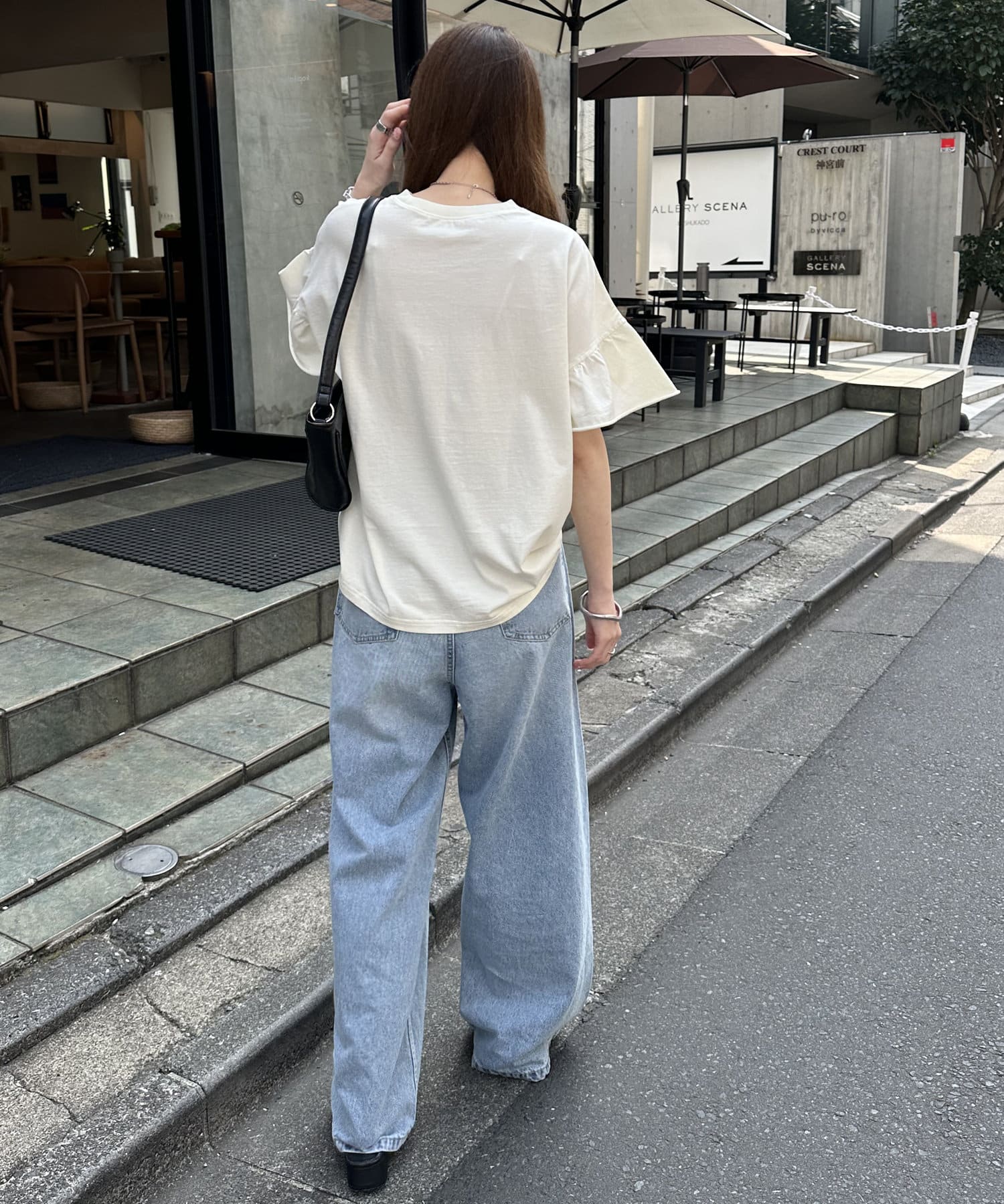 DISCOAT(ディスコート) ピグメントフリルTシャツ