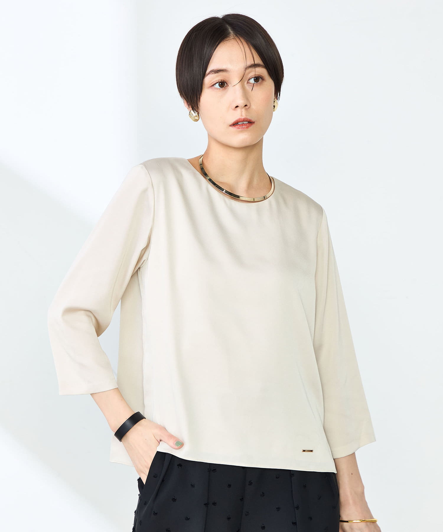 「NOLLEY'S」 7分袖ブラウス 38 ベージュ系その他 レディース NOLLEY'S 「NOLLEY'S」 7分袖ブラウス 38 ベージュ レディース
