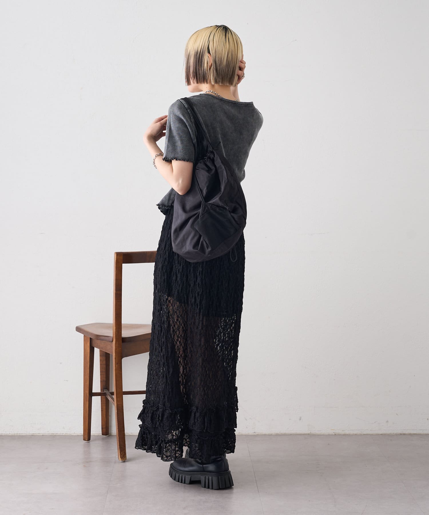 w closet(ダブルクローゼット) レイヤードレーススカート