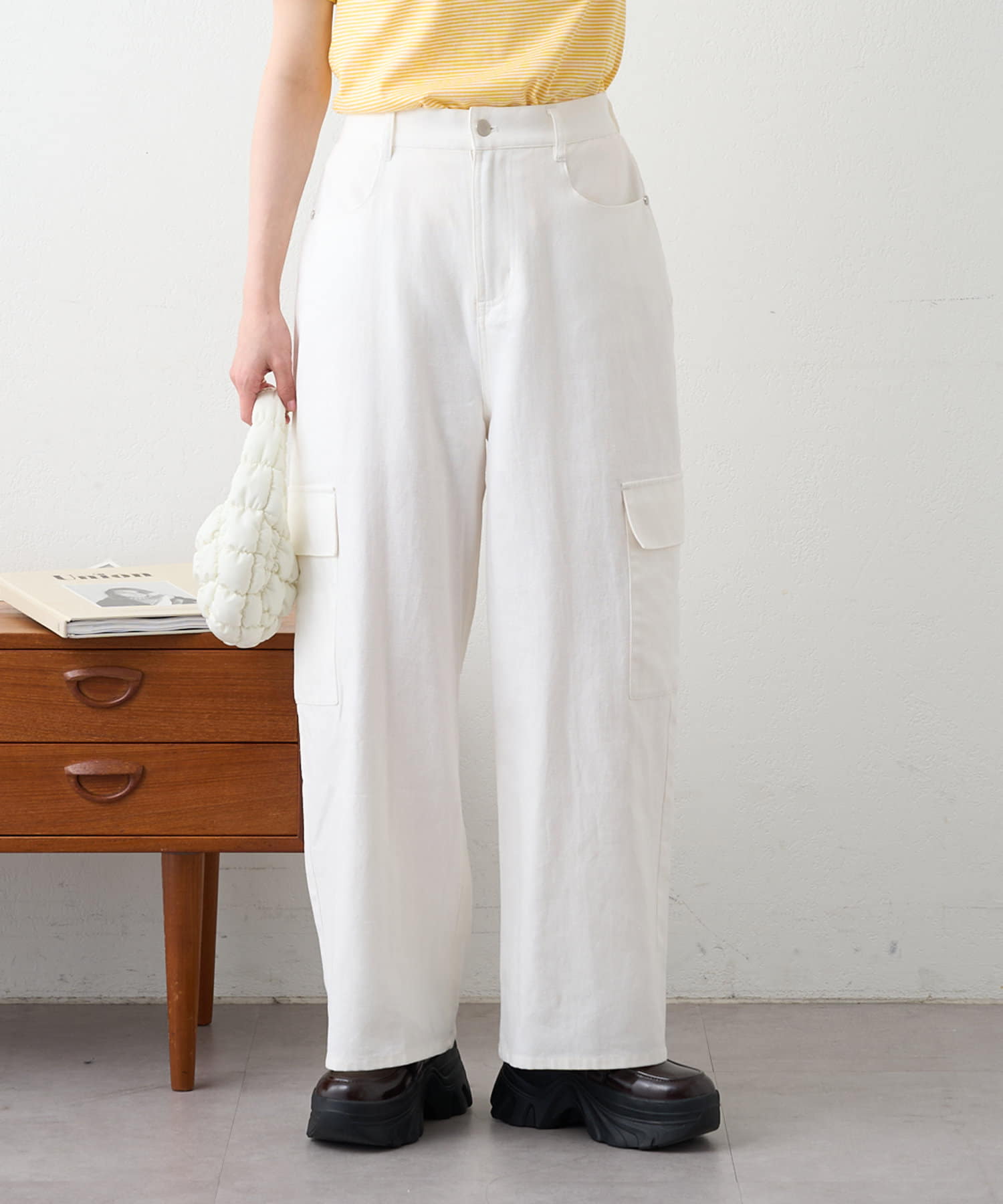 w closet(ダブルクローゼット) 【2サイズ展開】コットンカーゴパンツ