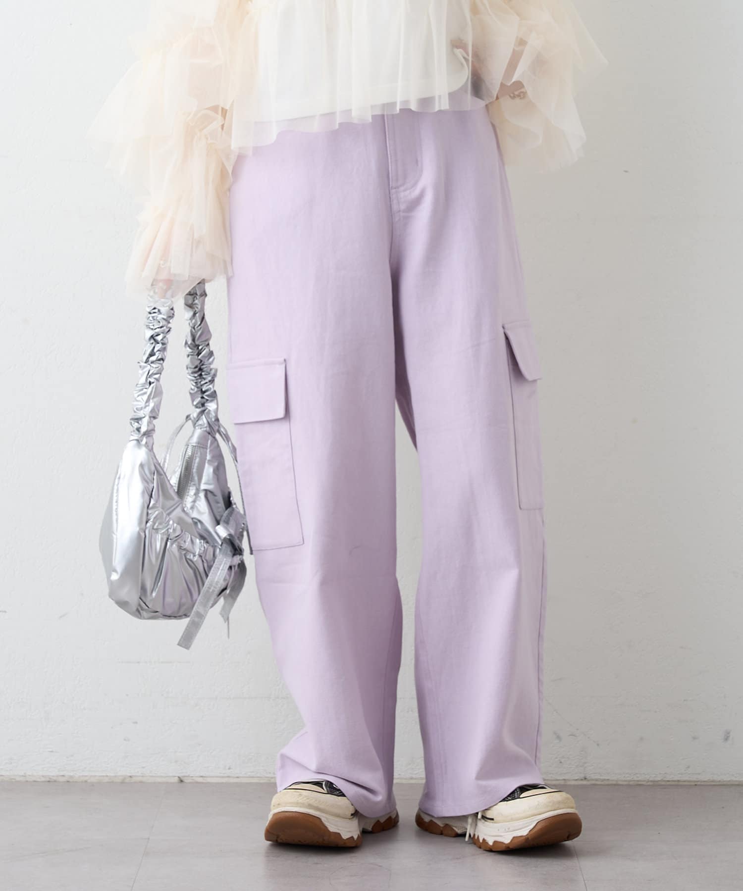 w closet(ダブルクローゼット) 【2サイズ展開】コットンカーゴパンツ