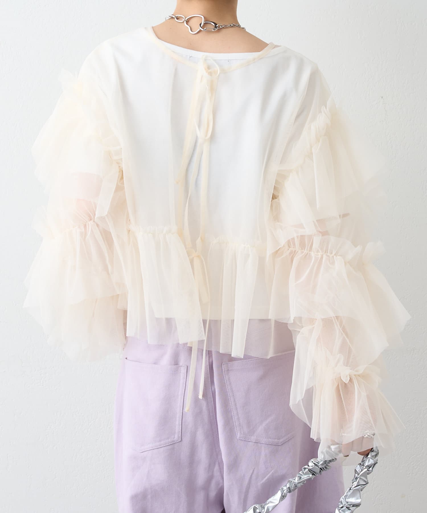 フリルチュールブラウス | w closet(ダブルクローゼット)レディース