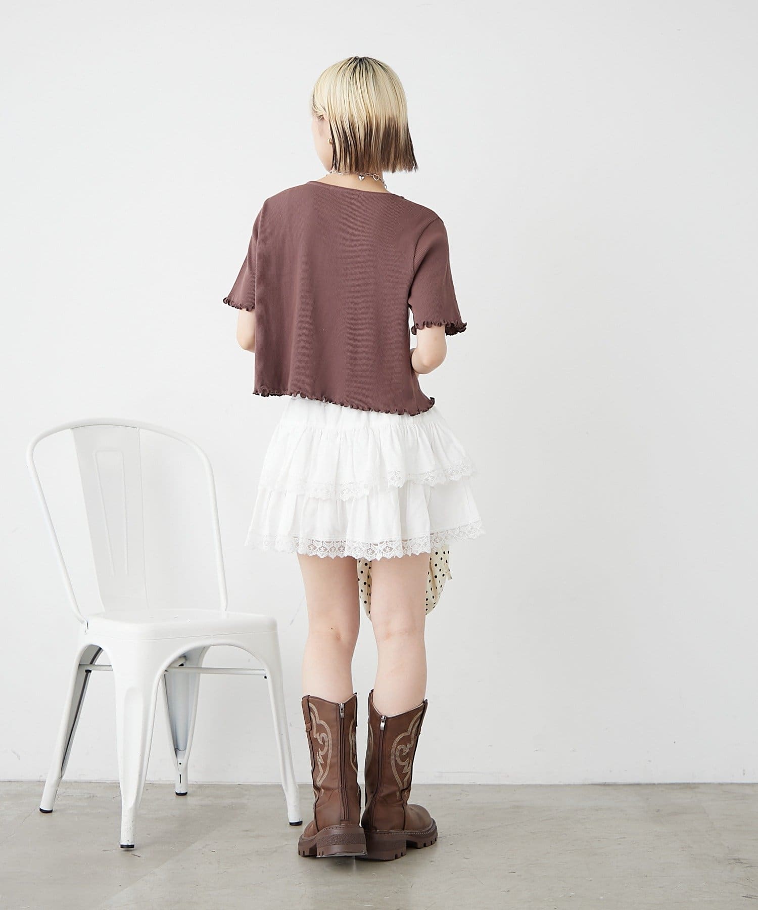 w closet(ダブルクローゼット) 【新色追加！7色展開】半袖W ZIPリブカーデ