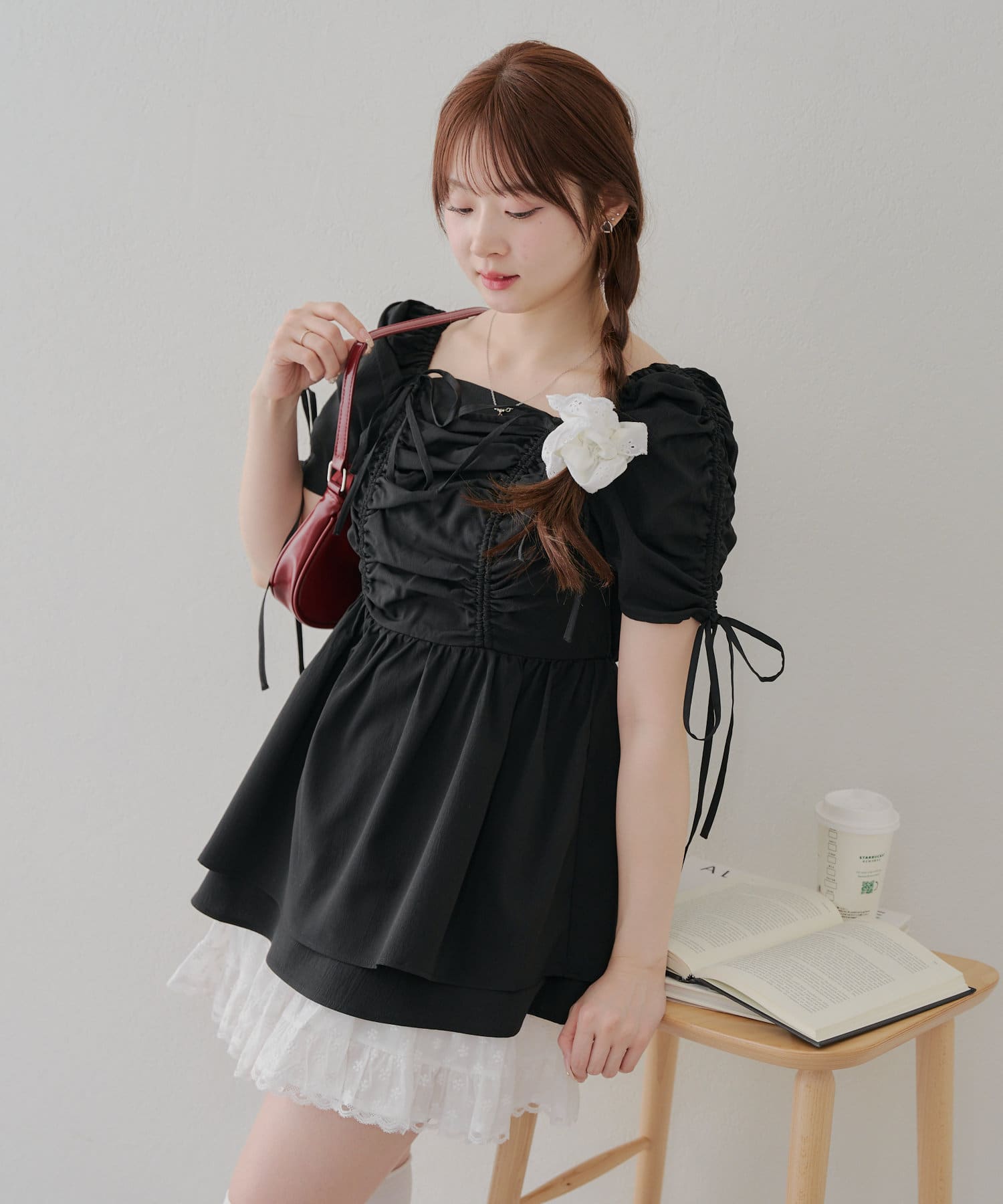 NICE CLAUP / OLIVE des OLIVE OUTLET(ナイスクラップ  / オリーブ デ オリーブ アウトレット) 【RMAF】【オシャレ見え間違いなし】ドロストチュニック