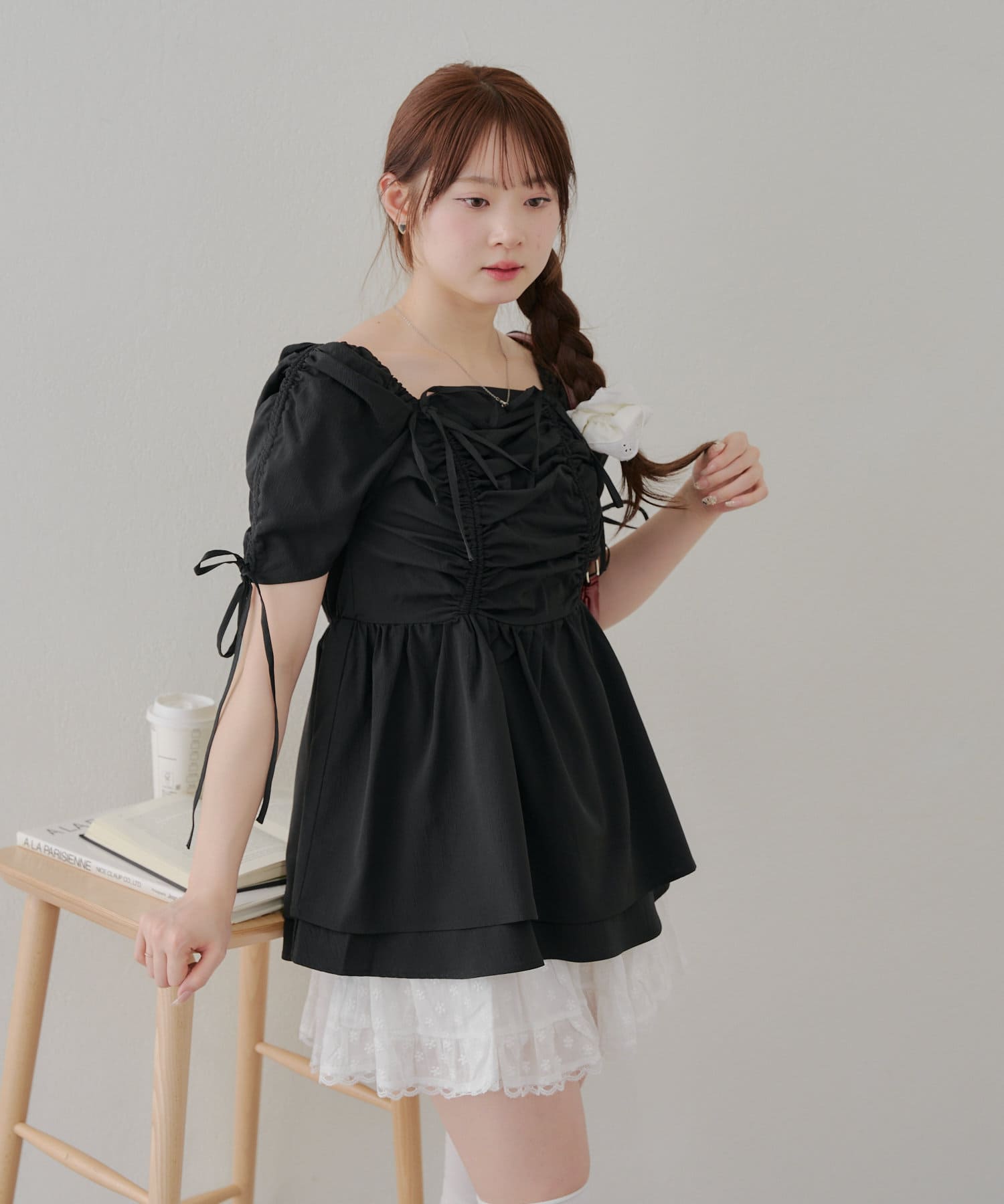 NICE CLAUP / OLIVE des OLIVE OUTLET(ナイスクラップ  / オリーブ デ オリーブ アウトレット) 【RMAF】【オシャレ見え間違いなし】ドロストチュニック