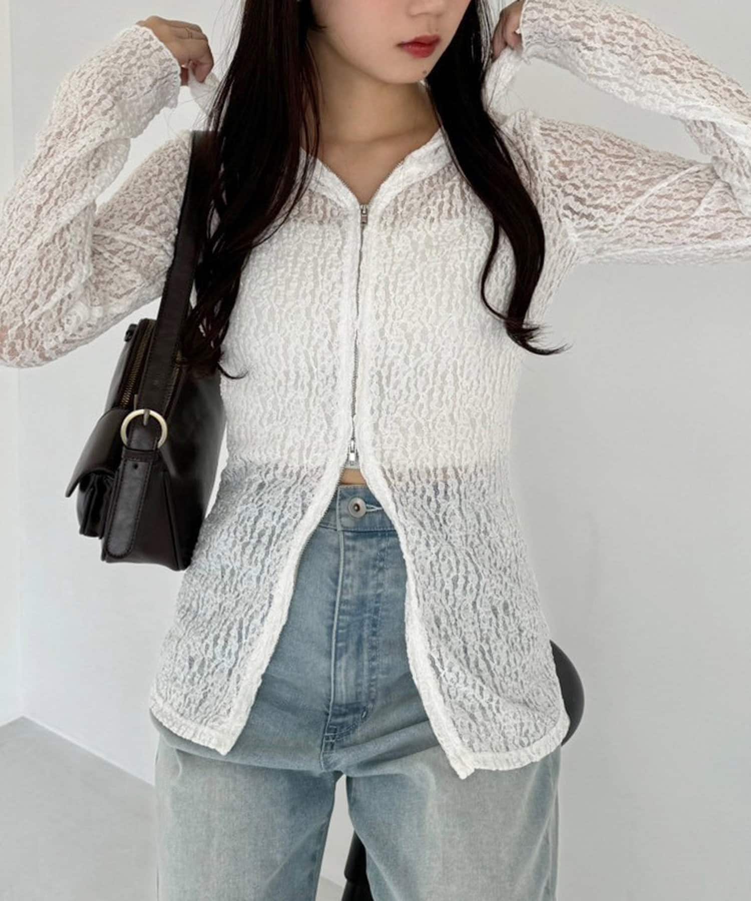 NICE CLAUP / OLIVE des OLIVE OUTLET(ナイスクラップ  / オリーブ デ オリーブ アウトレット) 【one after another】レースパーカー