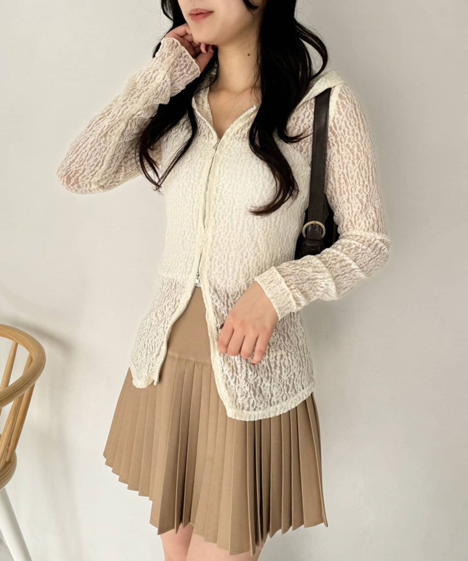 NICE CLAUP / OLIVE des OLIVE OUTLET(ナイスクラップ  / オリーブ デ オリーブ アウトレット) 【one after another】レースパーカー