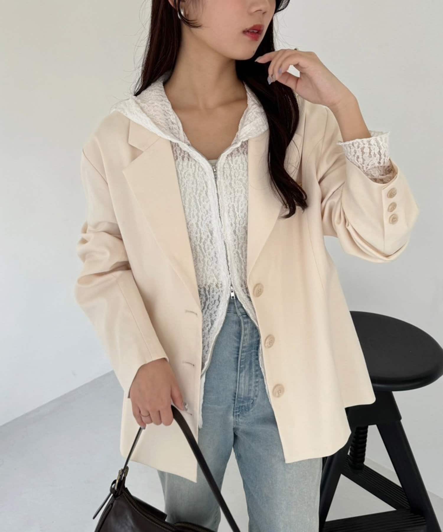 NICE CLAUP / OLIVE des OLIVE OUTLET(ナイスクラップ  / オリーブ デ オリーブ アウトレット) 【one after another】レースパーカー