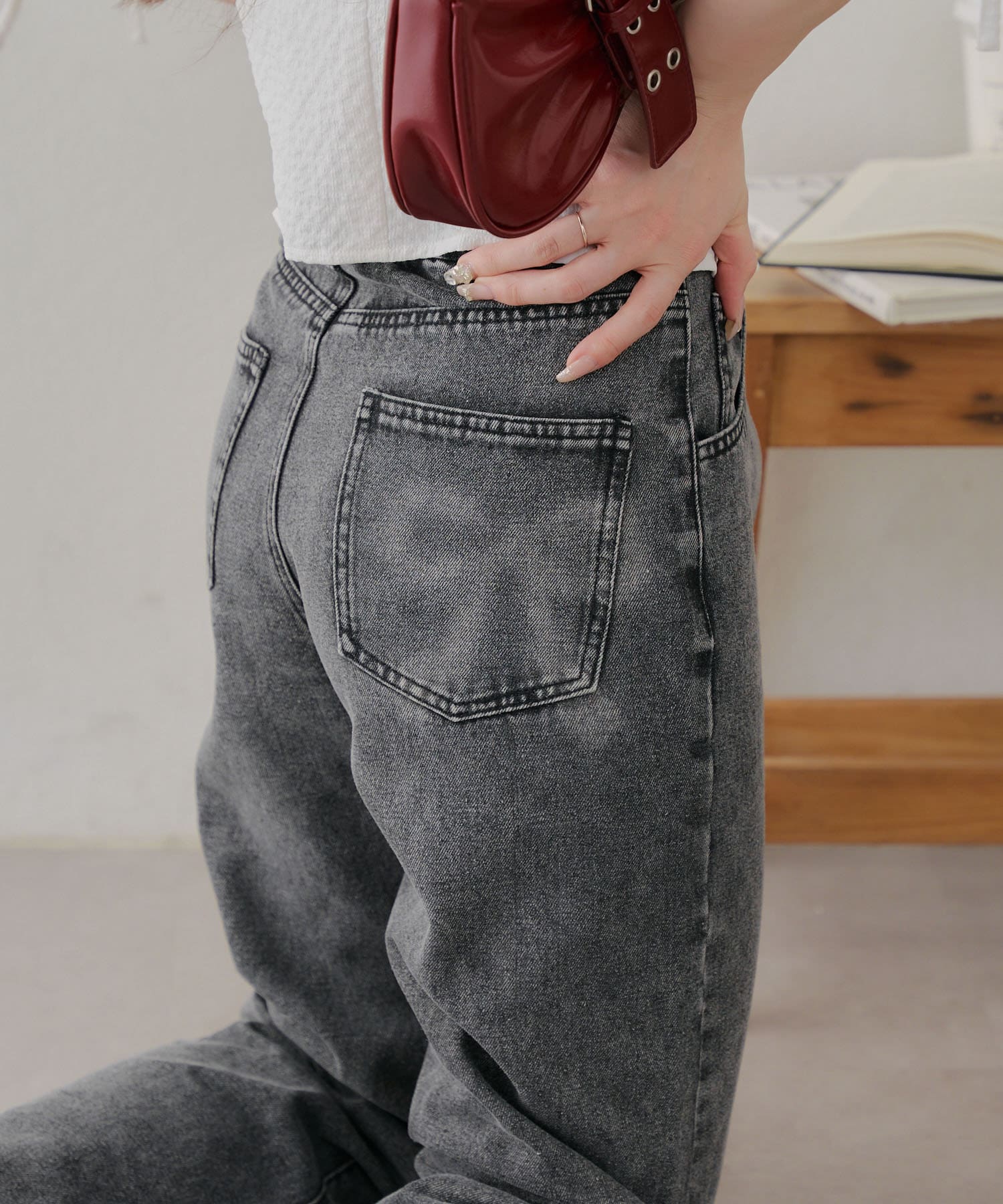 NICE CLAUP / OLIVE des OLIVE OUTLET(ナイスクラップ  / オリーブ デ オリーブ アウトレット) 【RMAF】【MARCHES】バックリボンプリントパンツ