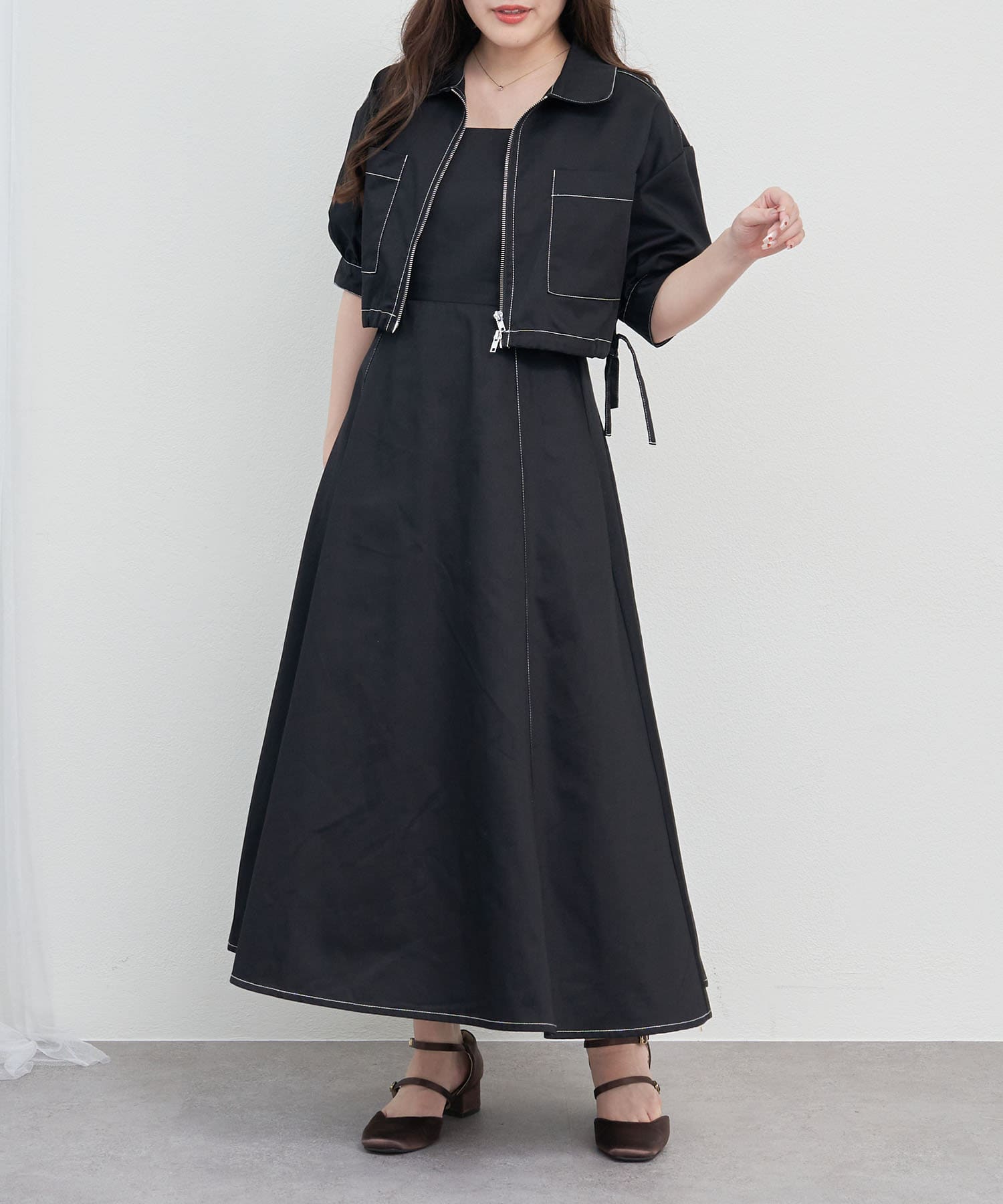 NICE CLAUP / OLIVE des OLIVE OUTLET(ナイスクラップ  / オリーブ デ オリーブ アウトレット) 【RMAF】【2set】着回し自在のキャミワンピアンサンブル