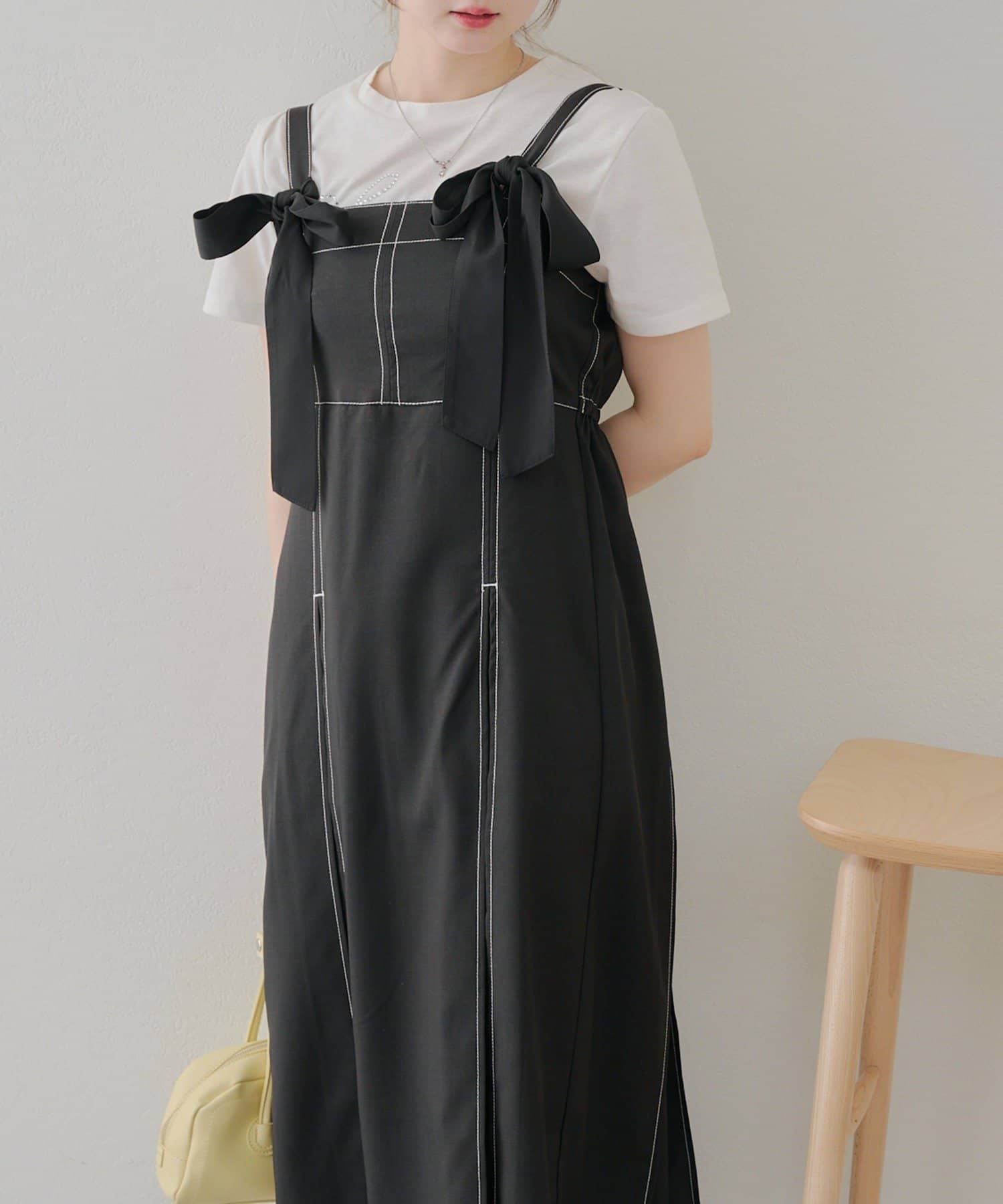 NICE CLAUP / OLIVE des OLIVE OUTLET(ナイスクラップ  / オリーブ デ オリーブ アウトレット) 【RMAF】【2WAY】肩リボンジャンスカ