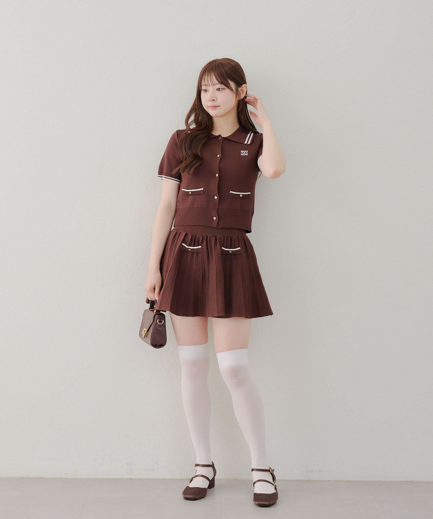 NICE CLAUP / OLIVE des OLIVE OUTLET(ナイスクラップ  / オリーブ デ オリーブ アウトレット) 【RMAF】ニットポロセットアップ