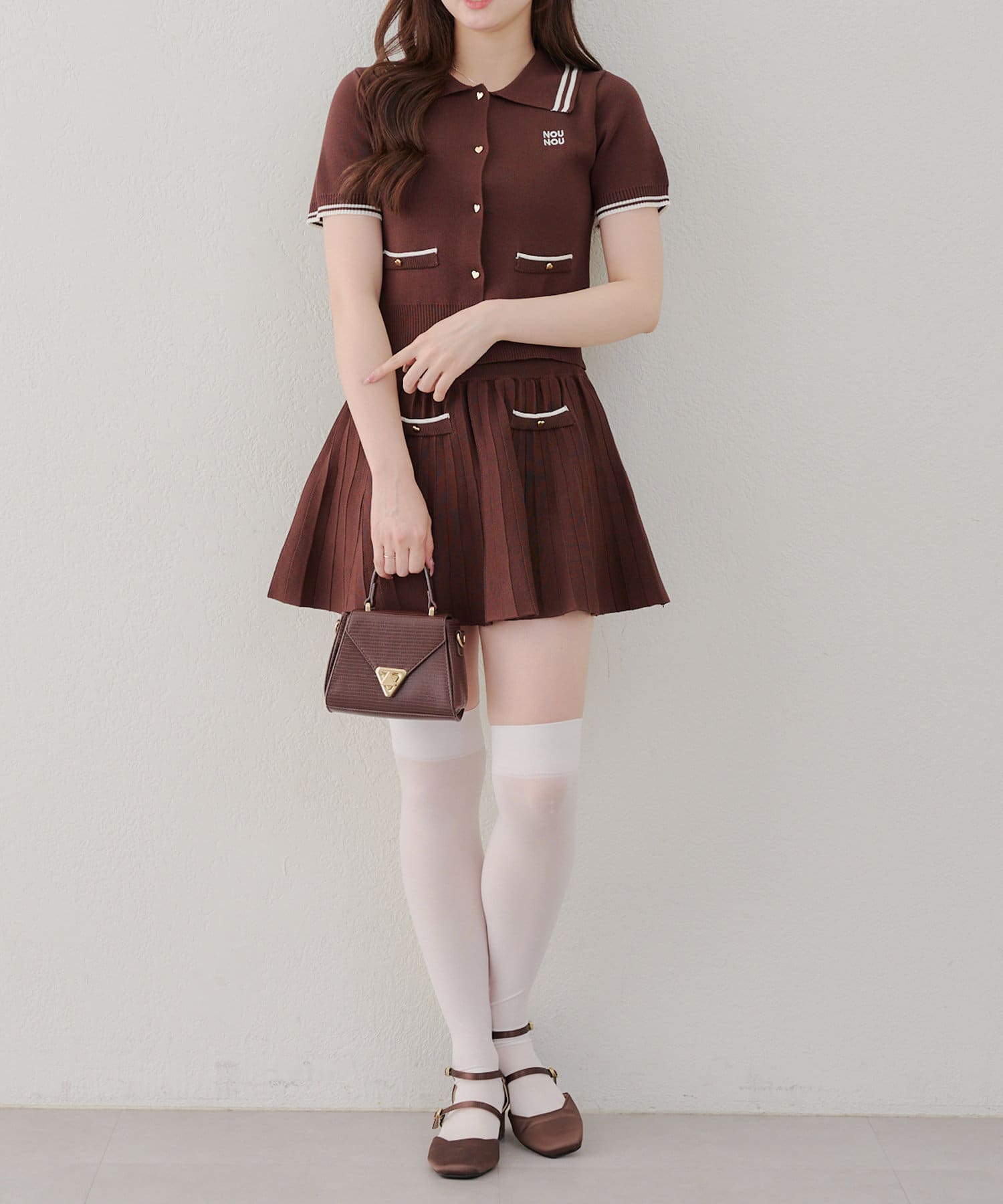 NICE CLAUP / OLIVE des OLIVE OUTLET(ナイスクラップ  / オリーブ デ オリーブ アウトレット) 【RMAF】ニットポロセットアップ