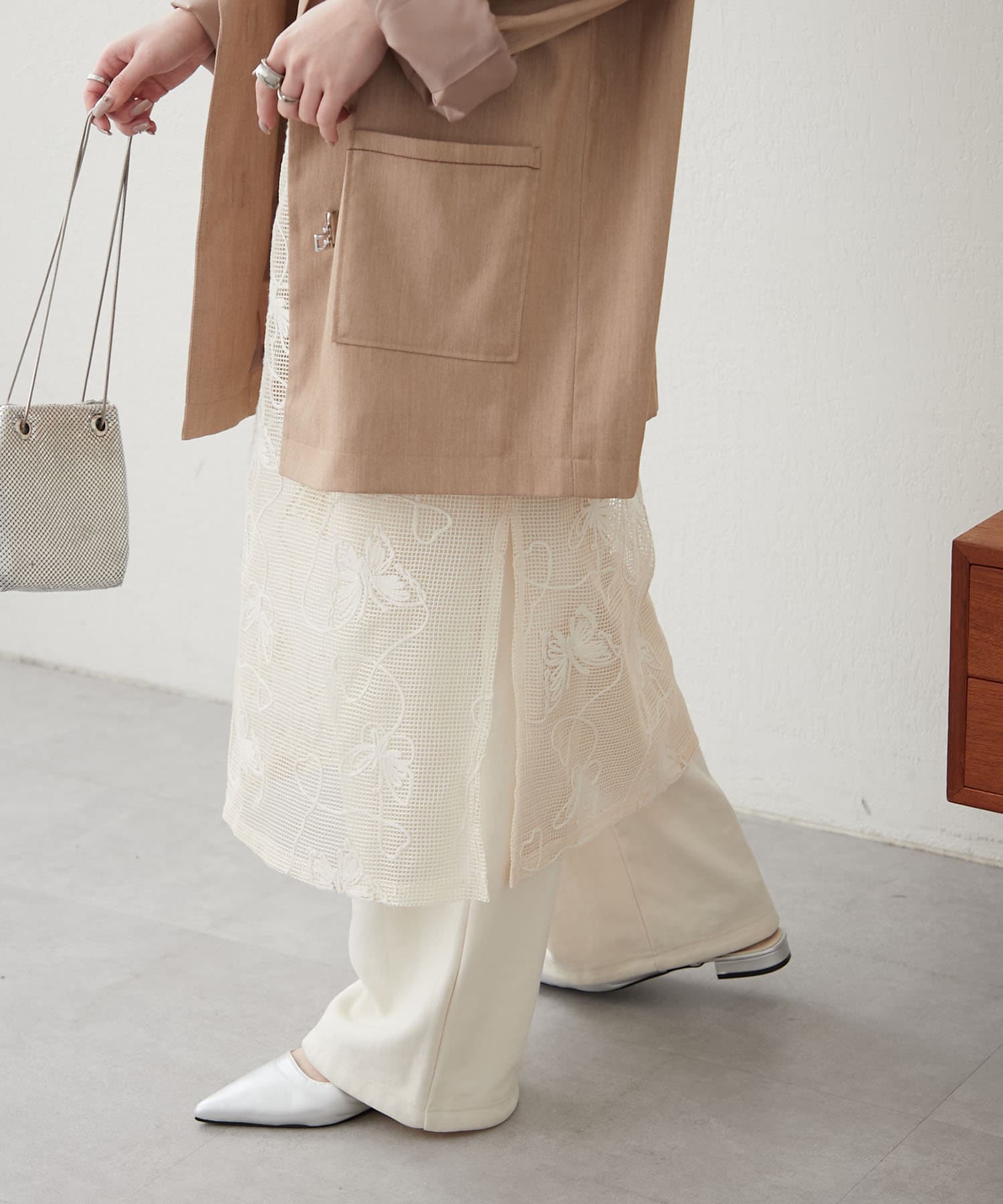 NAO】コードメッシュキャミワンピース | NICE CLAUP / OLIVE des