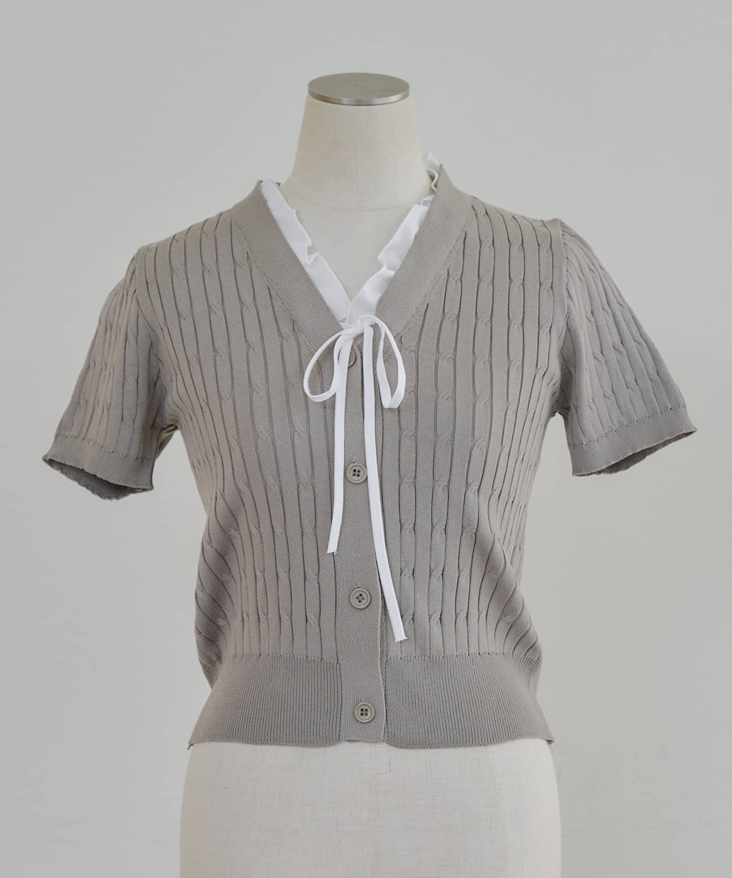 Remind me and forever(リマインドミーアンドフォーエバー) ドッキングフリルケーブルカーディガン