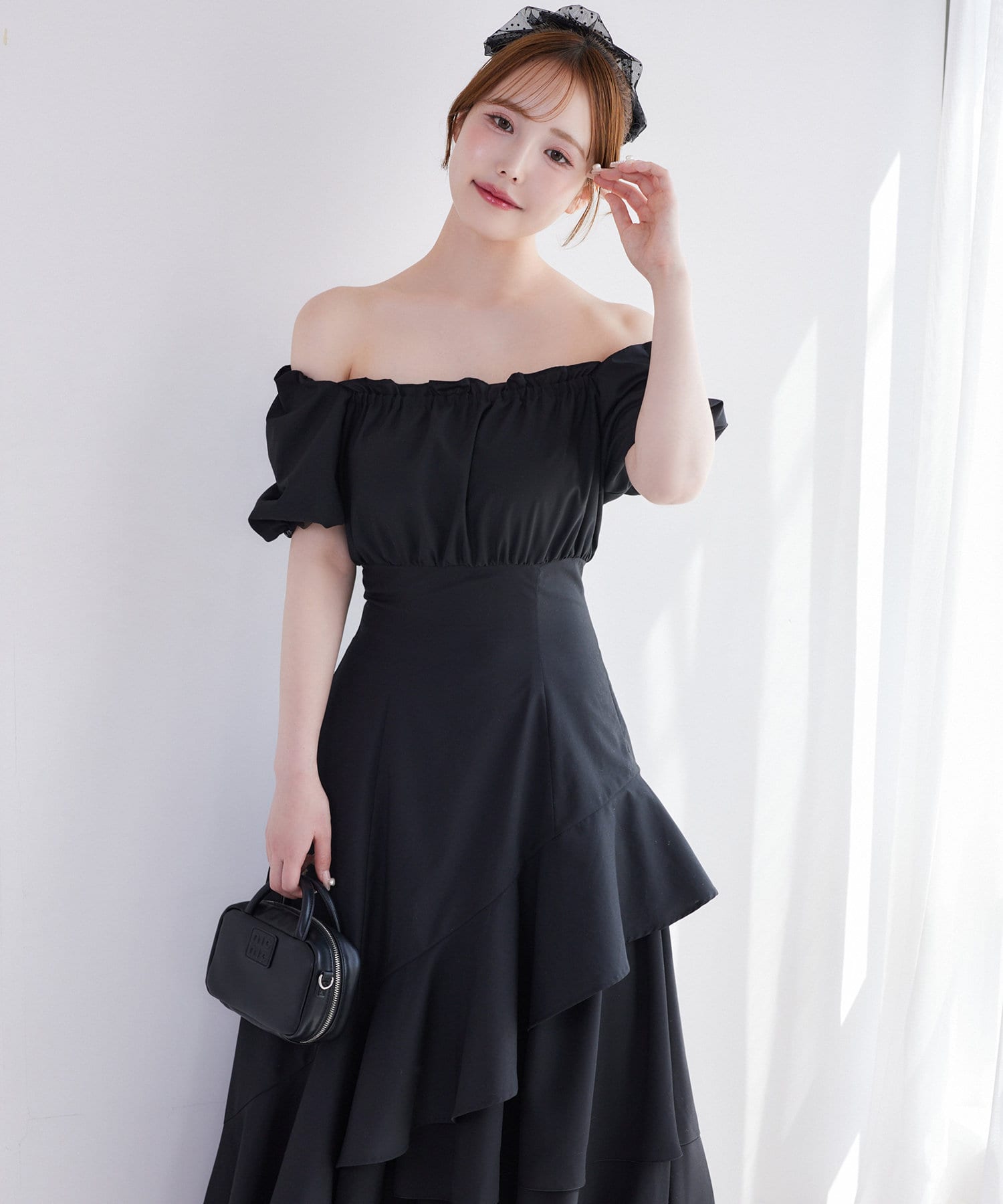 NICE CLAUP イレヘムティアードロングワンピース one after another NICE CLAUP｜【Black collection】イレヘム