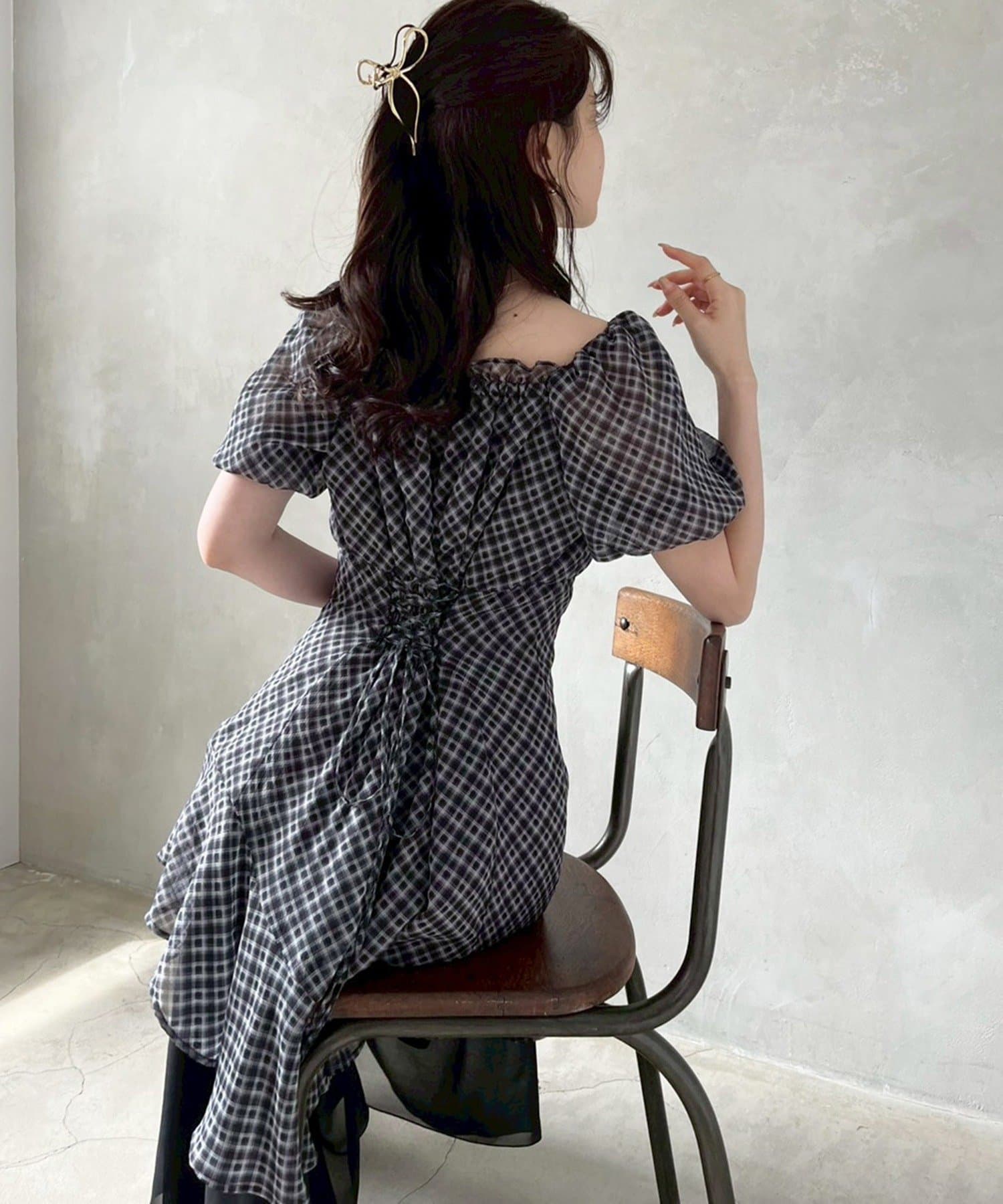 one after another NICE CLAUP(ワンアフターアナザー ナイスクラップ) 【Black collection】イレヘムティアードロングワンピース