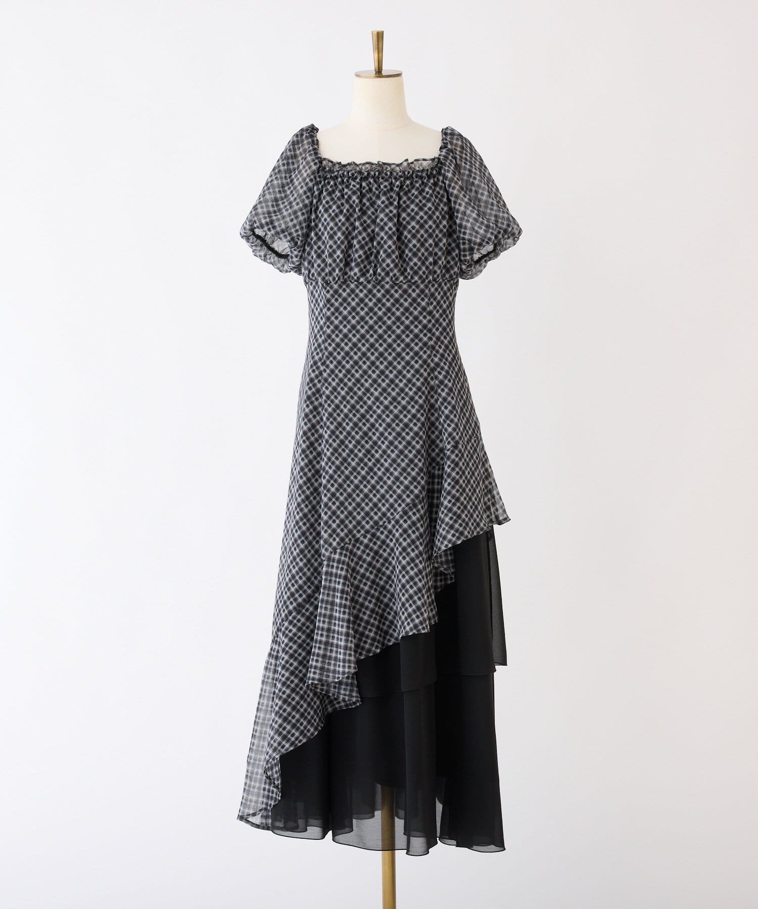 one after another NICE CLAUP(ワンアフターアナザー ナイスクラップ) 【Black collection】イレヘムティアードロングワンピース