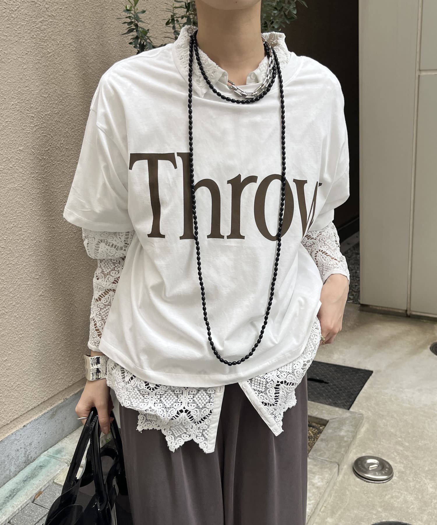 専用出品【DOUDOU】ThrowロゴTEE　ショルダーオープンブラウス ThrowロゴTEE | DOUDOU(ドゥドゥ)レディース | PAL CLOSET(パル