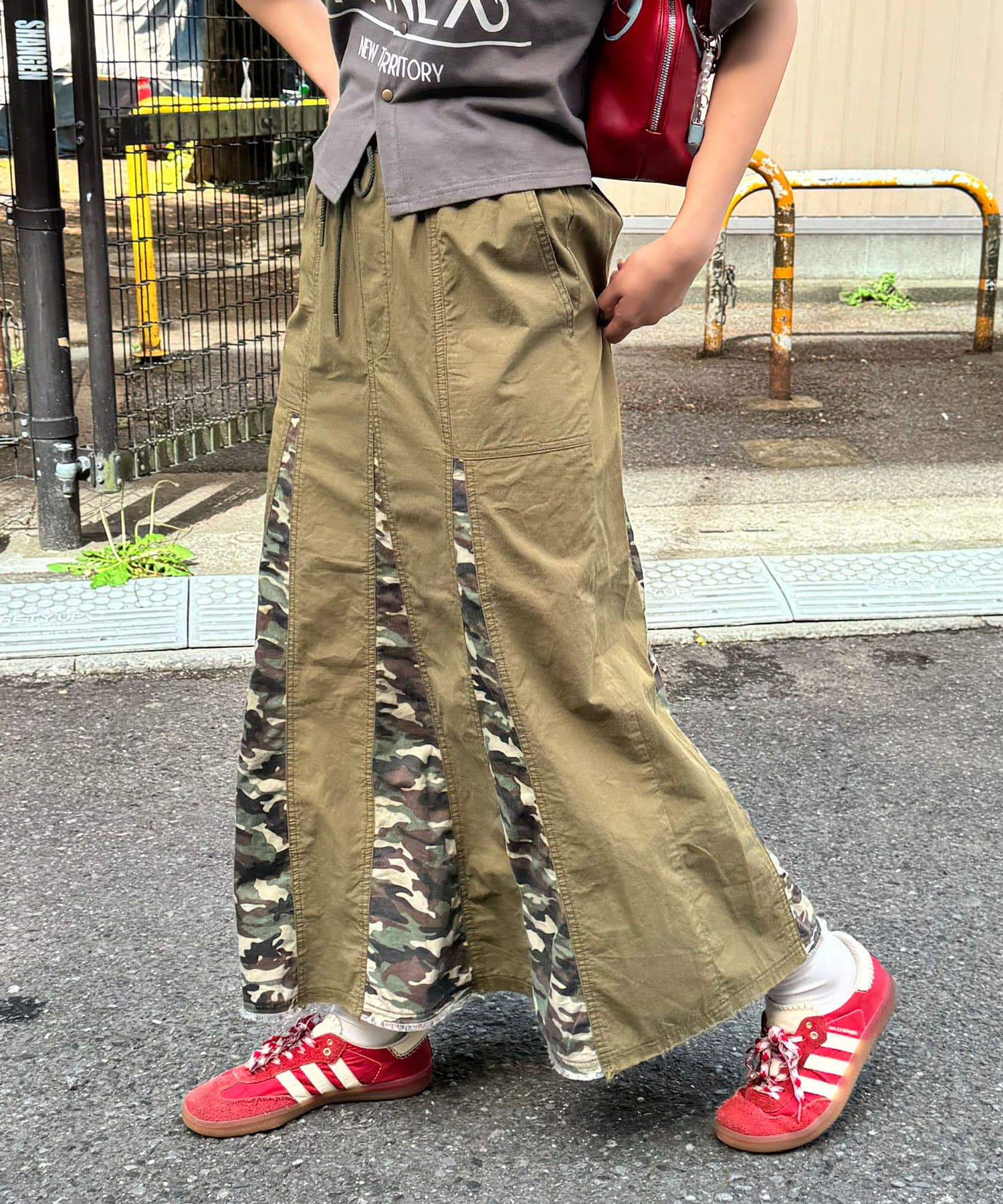 CIAOPANIC(チャオパニック) カモ柄切替ミリタリースカート
