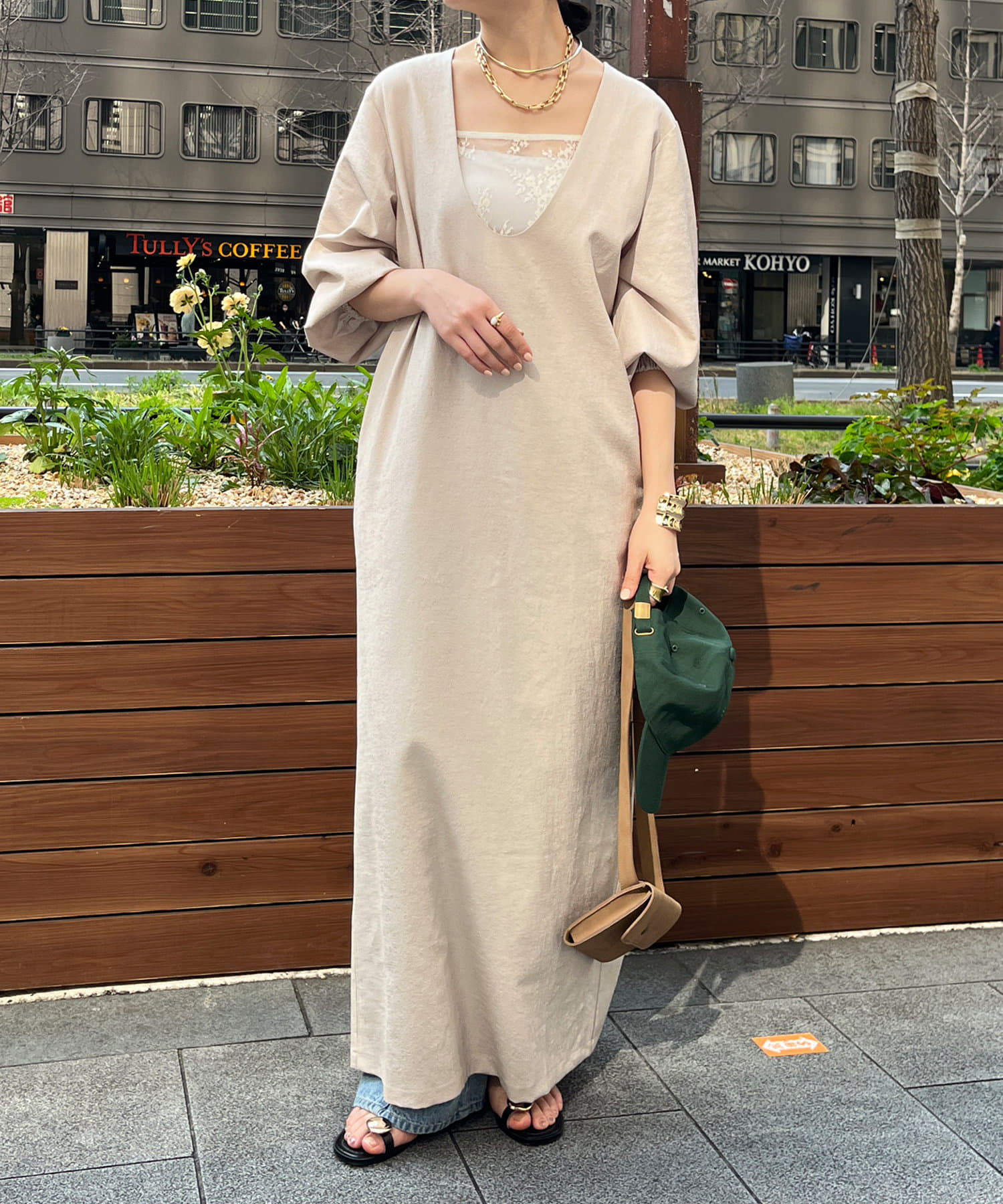 ★マッシモドゥッティ★ バックディテール リネンワンピース Massimo Dutti(マッシモドゥッティ) ワンピース・オールインワン