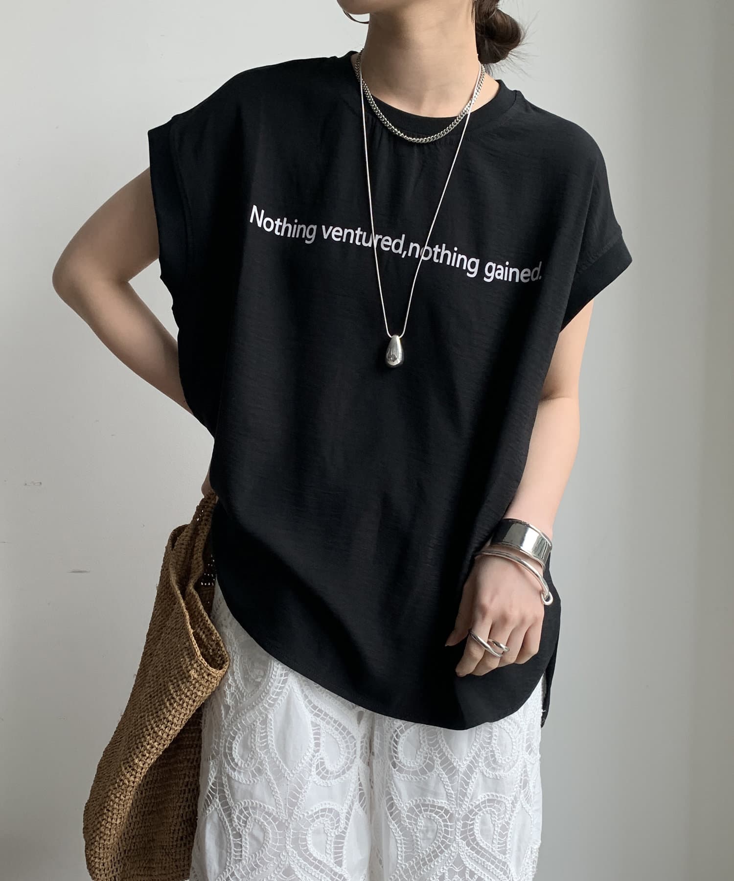 DOUDOU(ドゥドゥ) 【WEB限定】ジョーゼットロゴTEE