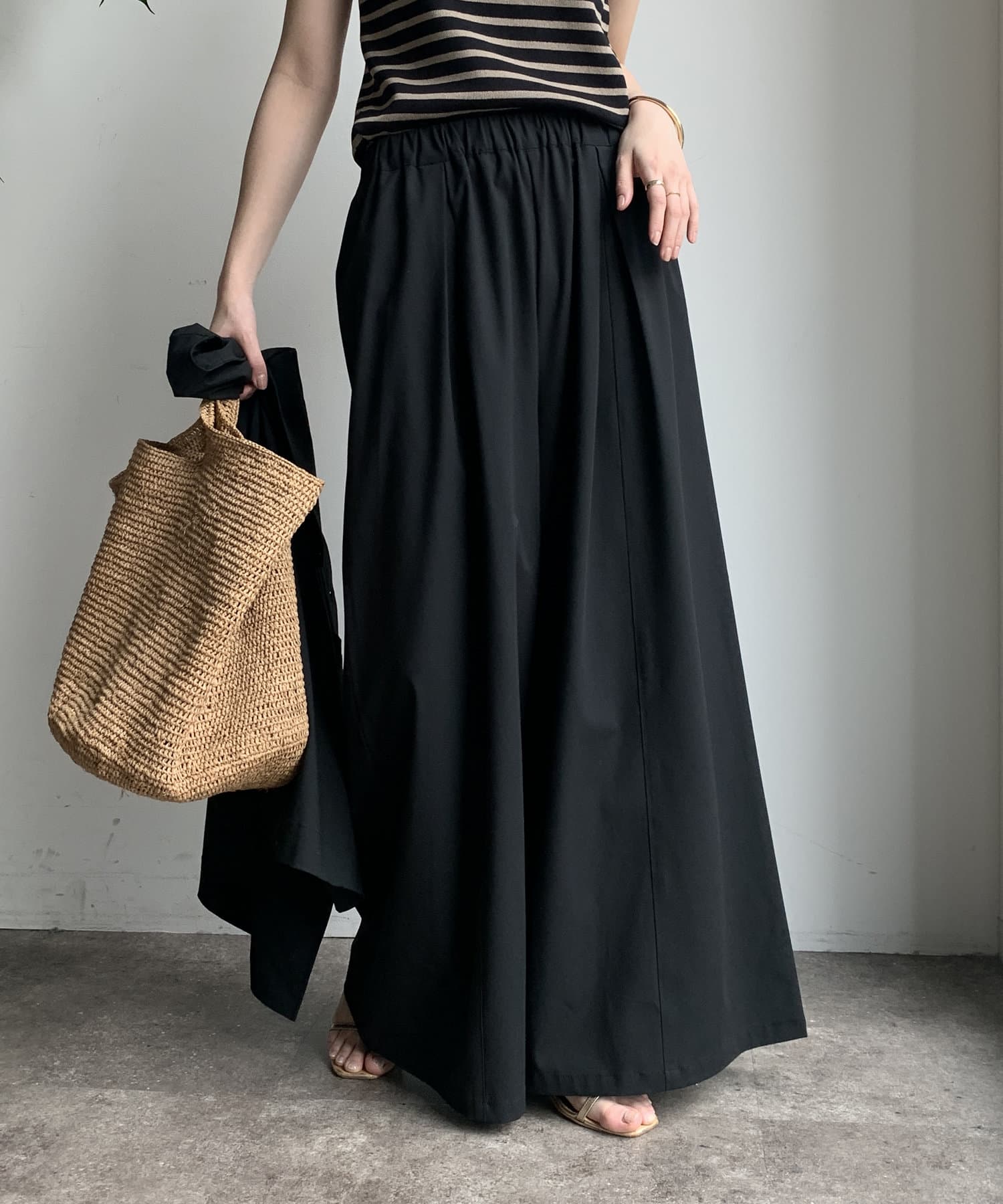 DOUDOU(ドゥドゥ) 【WEB限定】サマーフランネルタックバギーパンツ