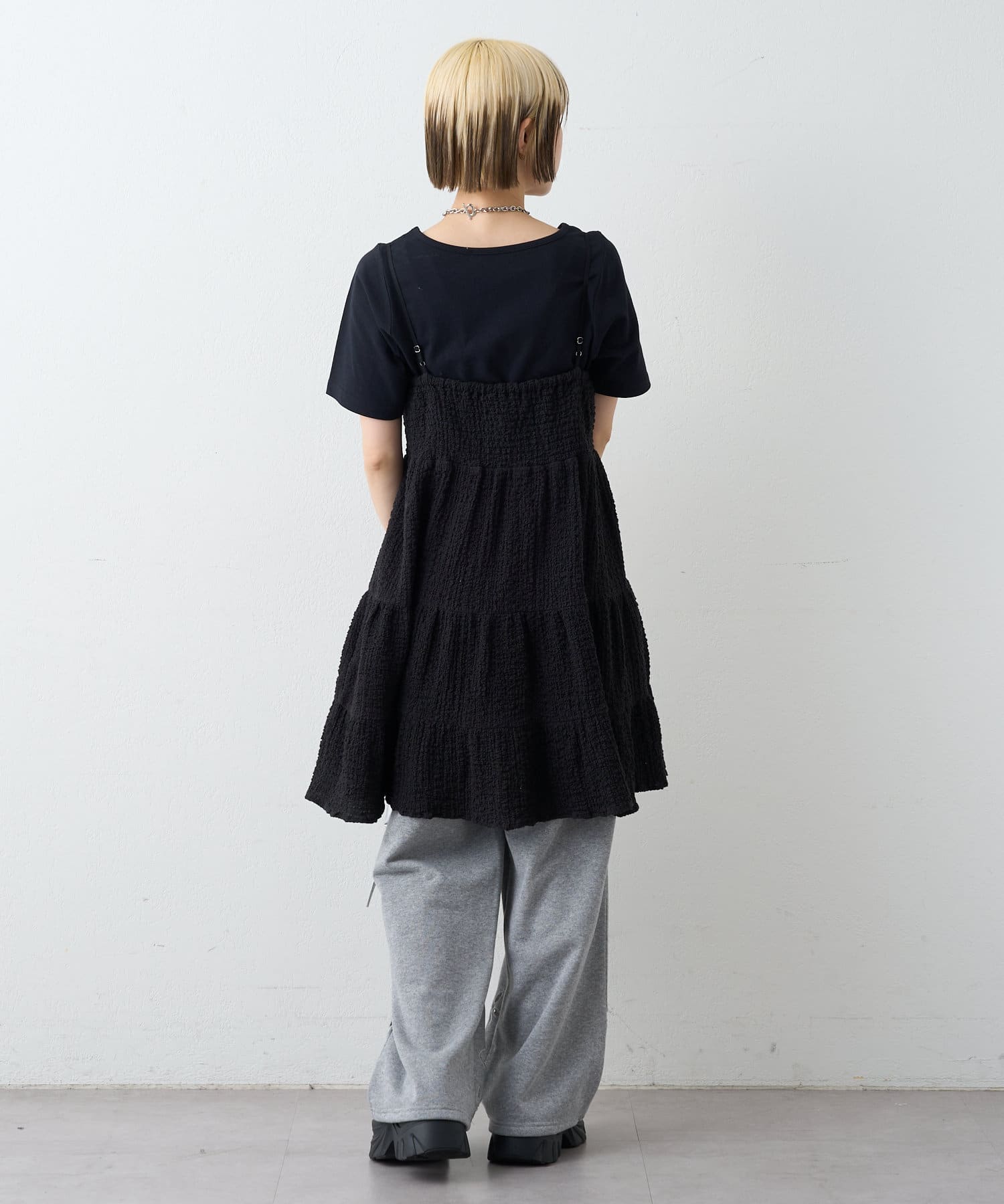 w closet(ダブルクローゼット) 【2サイズ展開】フラワーアイレットスウェットパンツ