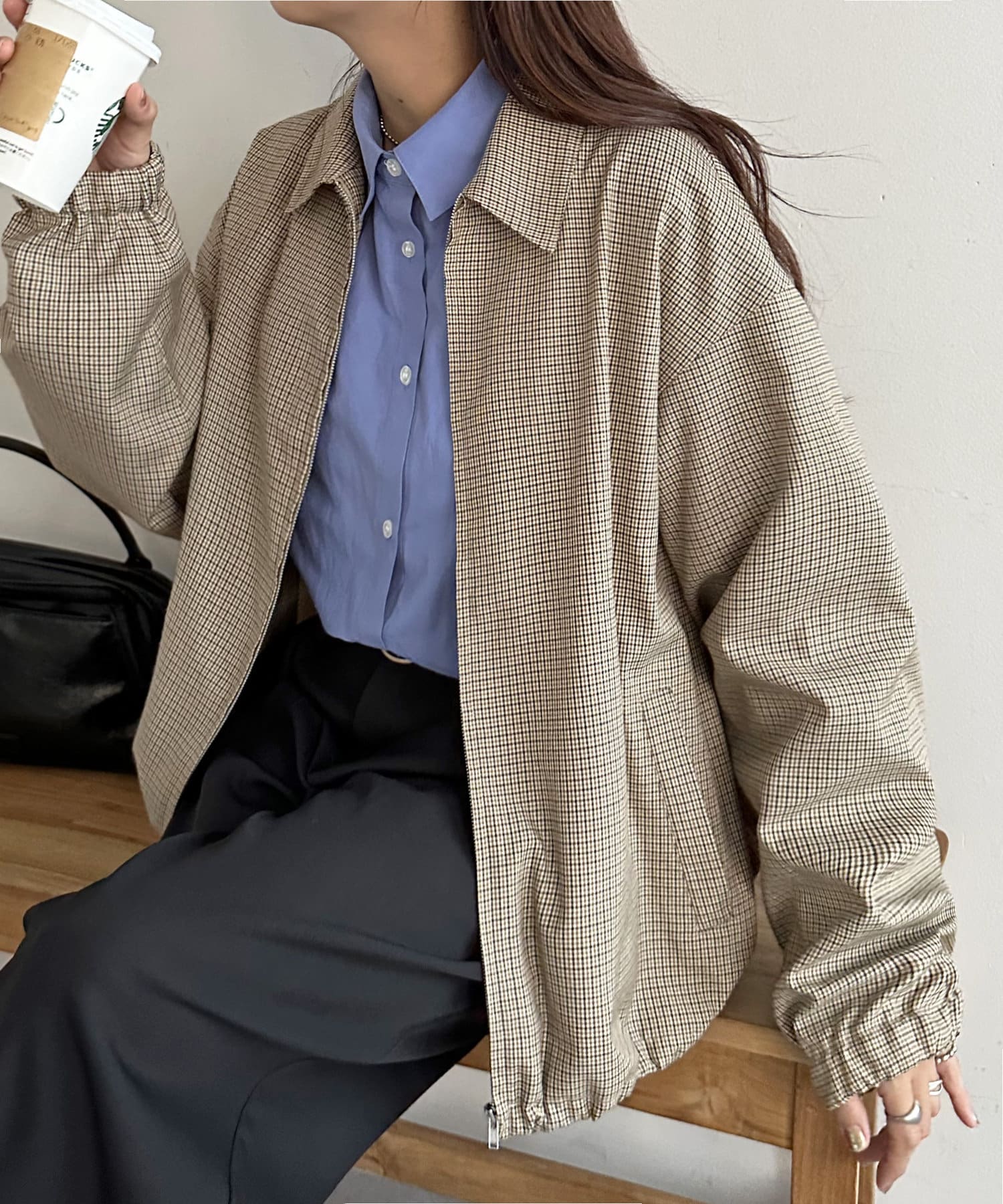 タグ付き未使用^_^discoat★ジャケット Discoat】【ユニセックス】チェックシャツブルゾン | OUTLET