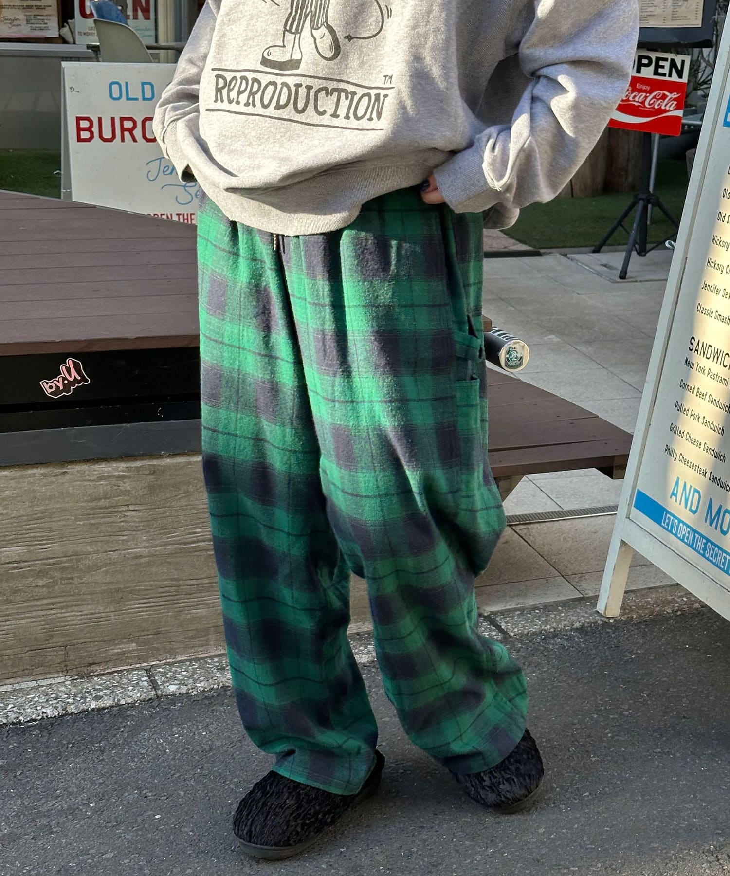 OUTLET(アウトレット) 【Ciaopanic】コットンチェックワイドパンツ