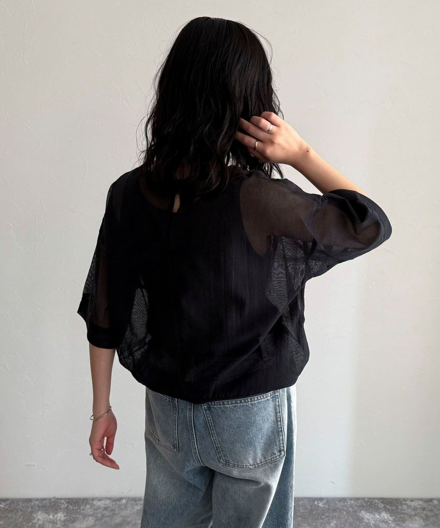 FREDY & GLOSTER(フレディ アンド グロスター) MADE INDIA コットンネットザリ刺繍プルオーバーブラウス