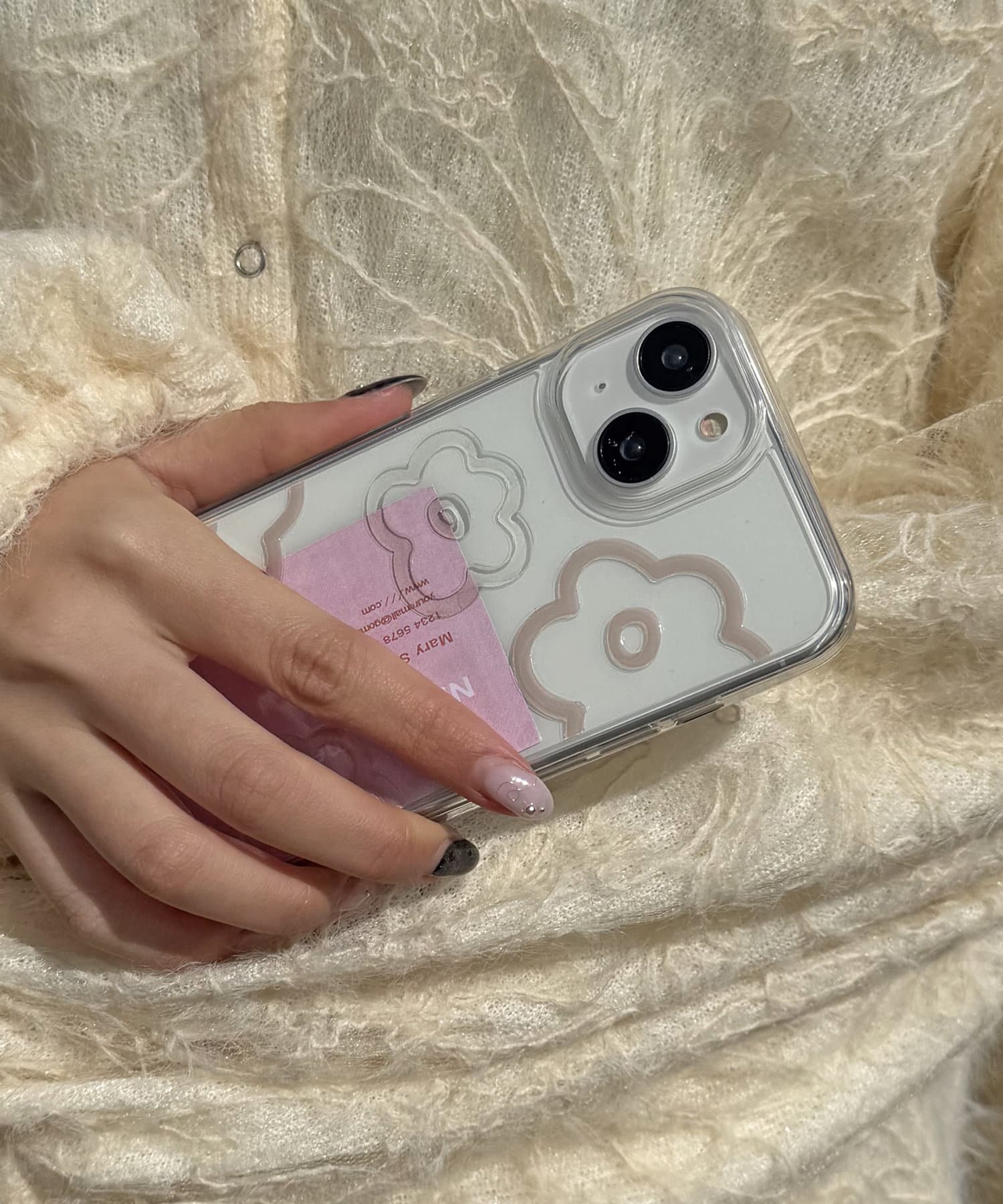 Lattice(ラティス) ニュアンスフラワースマホケース(iPhone13/14)