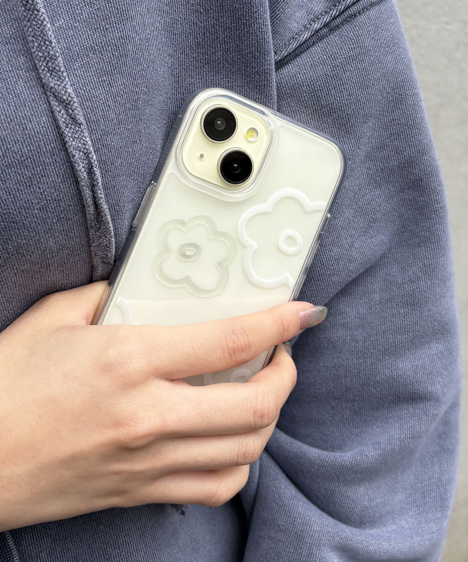 Lattice(ラティス) ニュアンスフラワースマホケース(iPhone15)