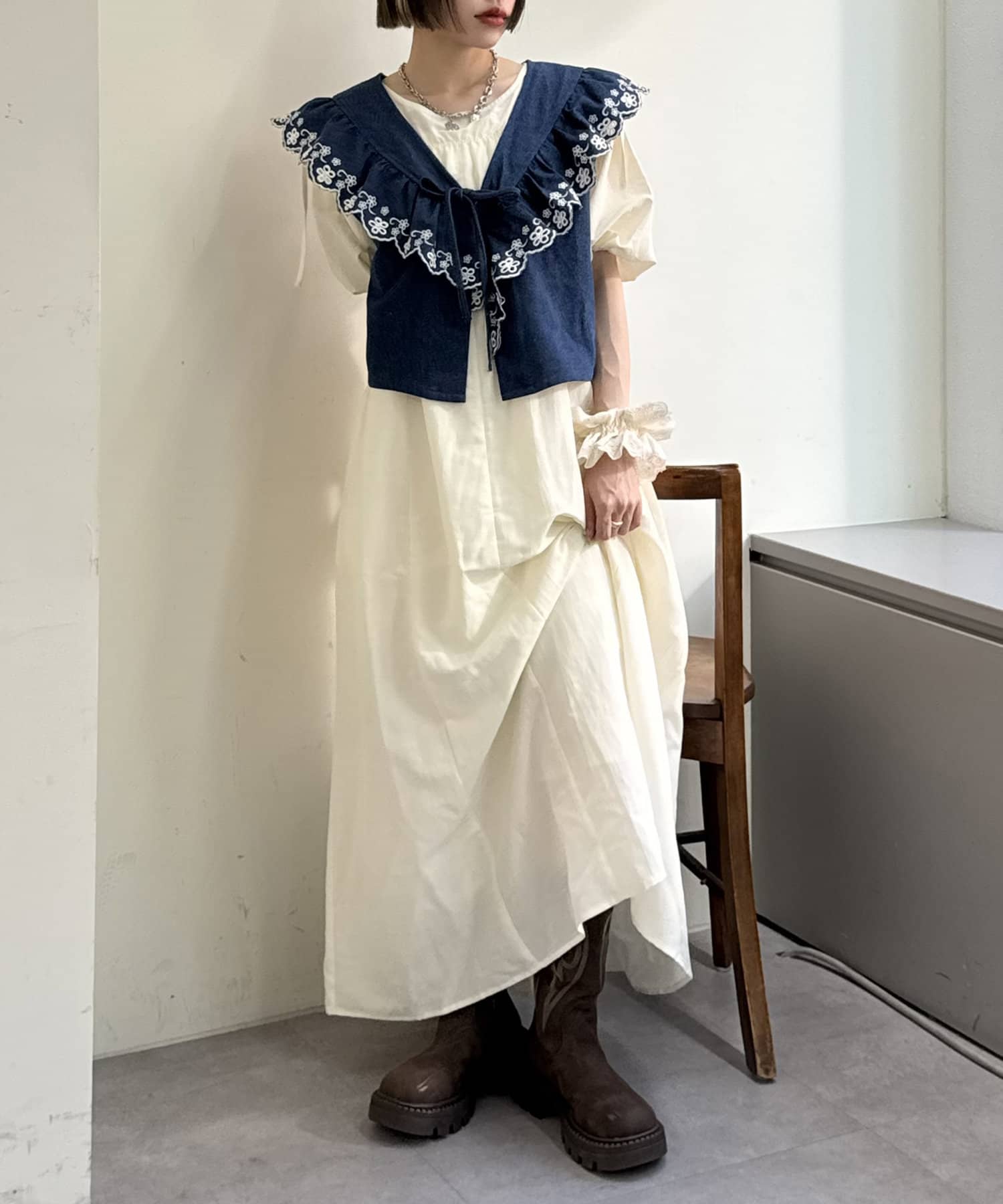 セットアイテム】デニムベストワンピセット | w closet(ダブル