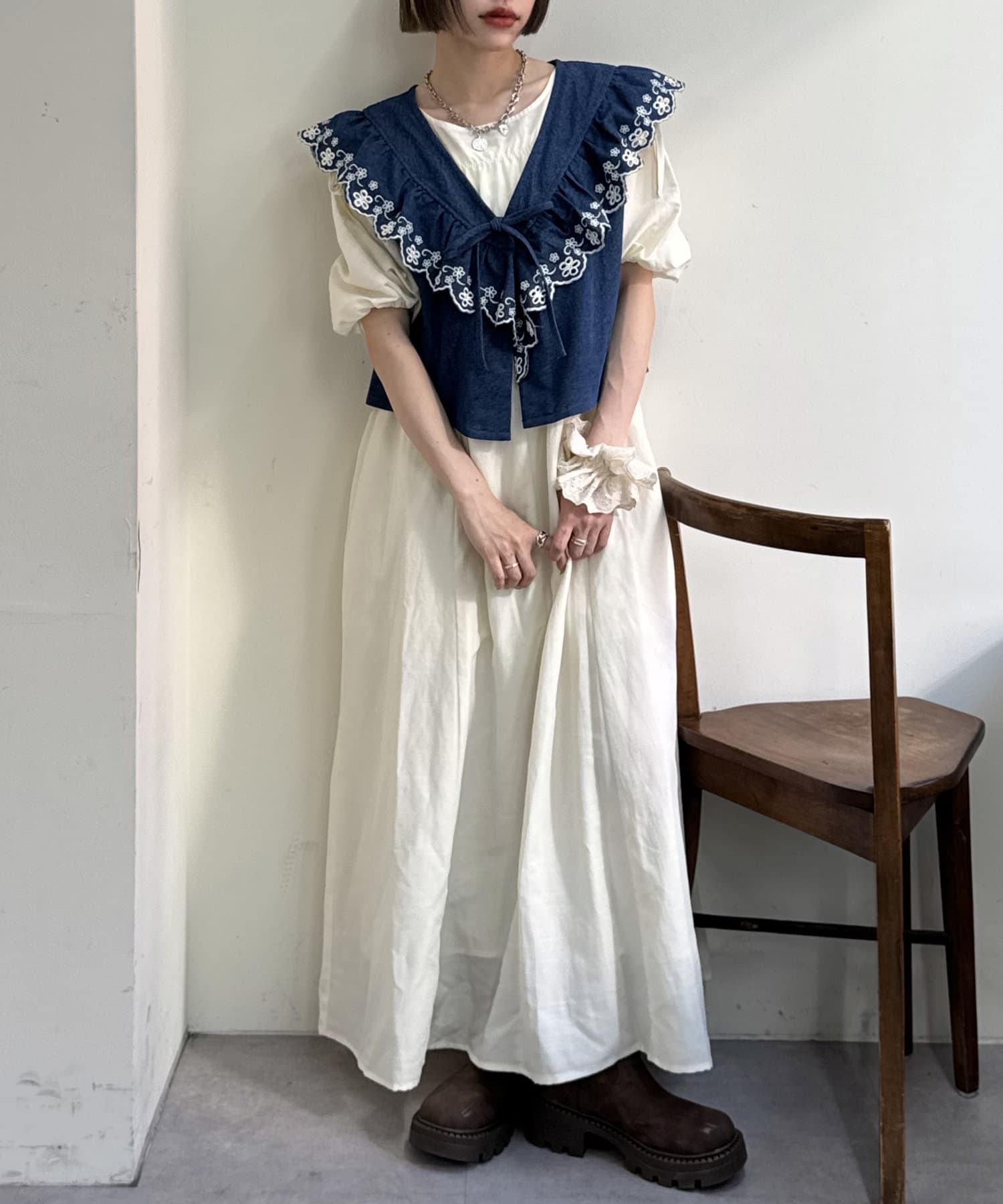 セットアイテム】デニムベストワンピセット | w closet(ダブル