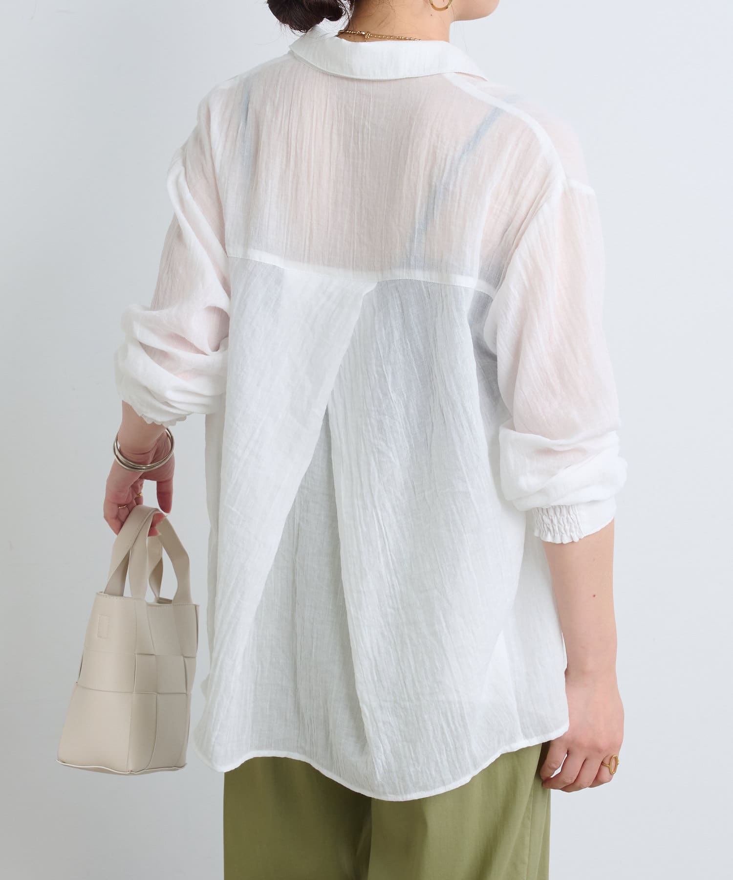 Jena　espace merveilleux(ジェナ　エスパスメルヴェイユ) ガーゼバッククロスシャツ