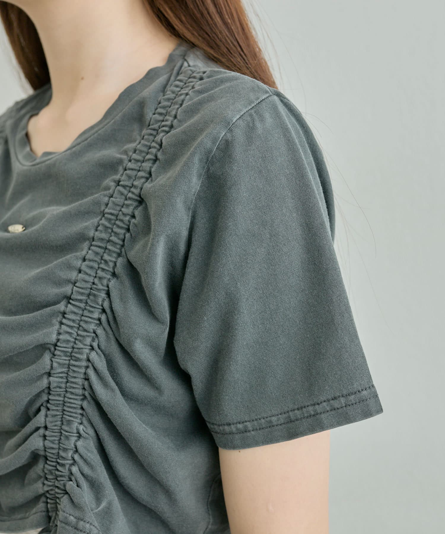 OLIVE des OLIVE(オリーブ デ オリーブ) 【セットアップ対応可】製品染めドロストTシャツ