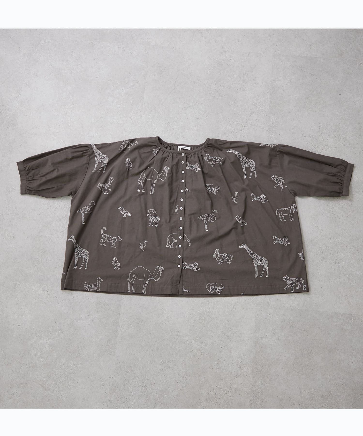 Remind me and forever(リマインドミーアンドフォーエバー) 【インド綿100%】アニマル刺繍ブラウス