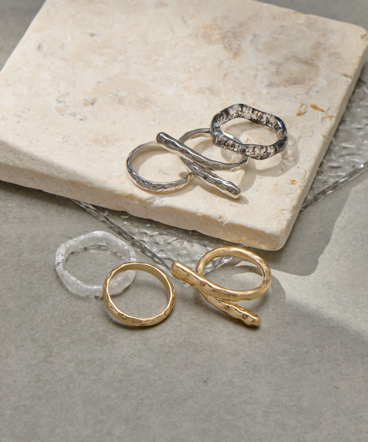 Lattice(ラティス) クリアニュアンスリングセット(3P)