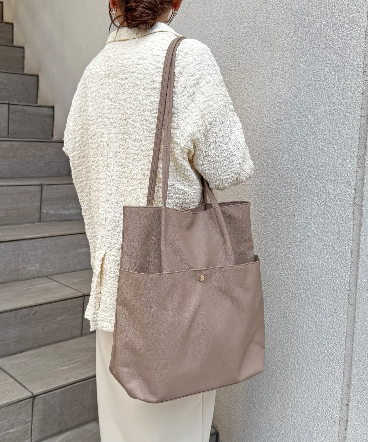 Lattice(ラティス) 【人気の為再入荷】シンプルタックトートバッグ