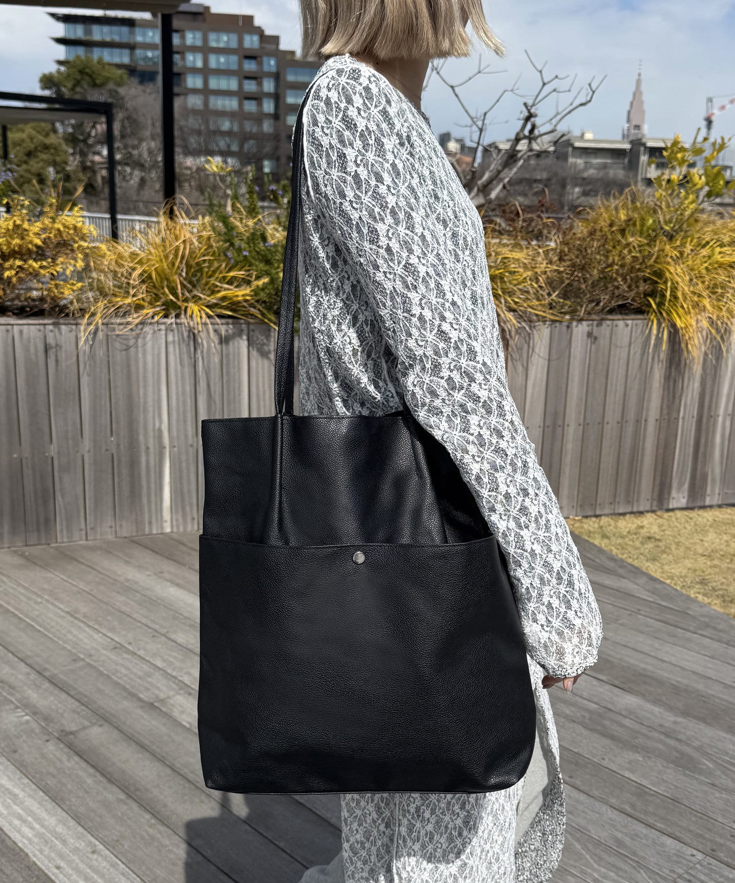 Lattice(ラティス) 【人気の為再入荷】シンプルタックトートバッグ
