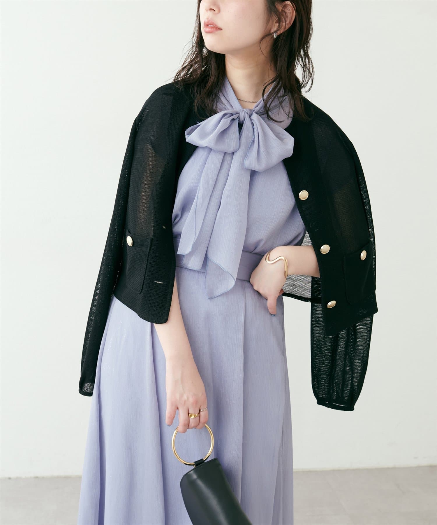 natural couture(ナチュラルクチュール) 【パルクロ限定】ラッセルノーカラー羽織ジャケット